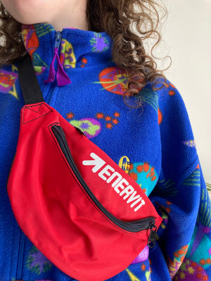 vintage red enervit bumbag