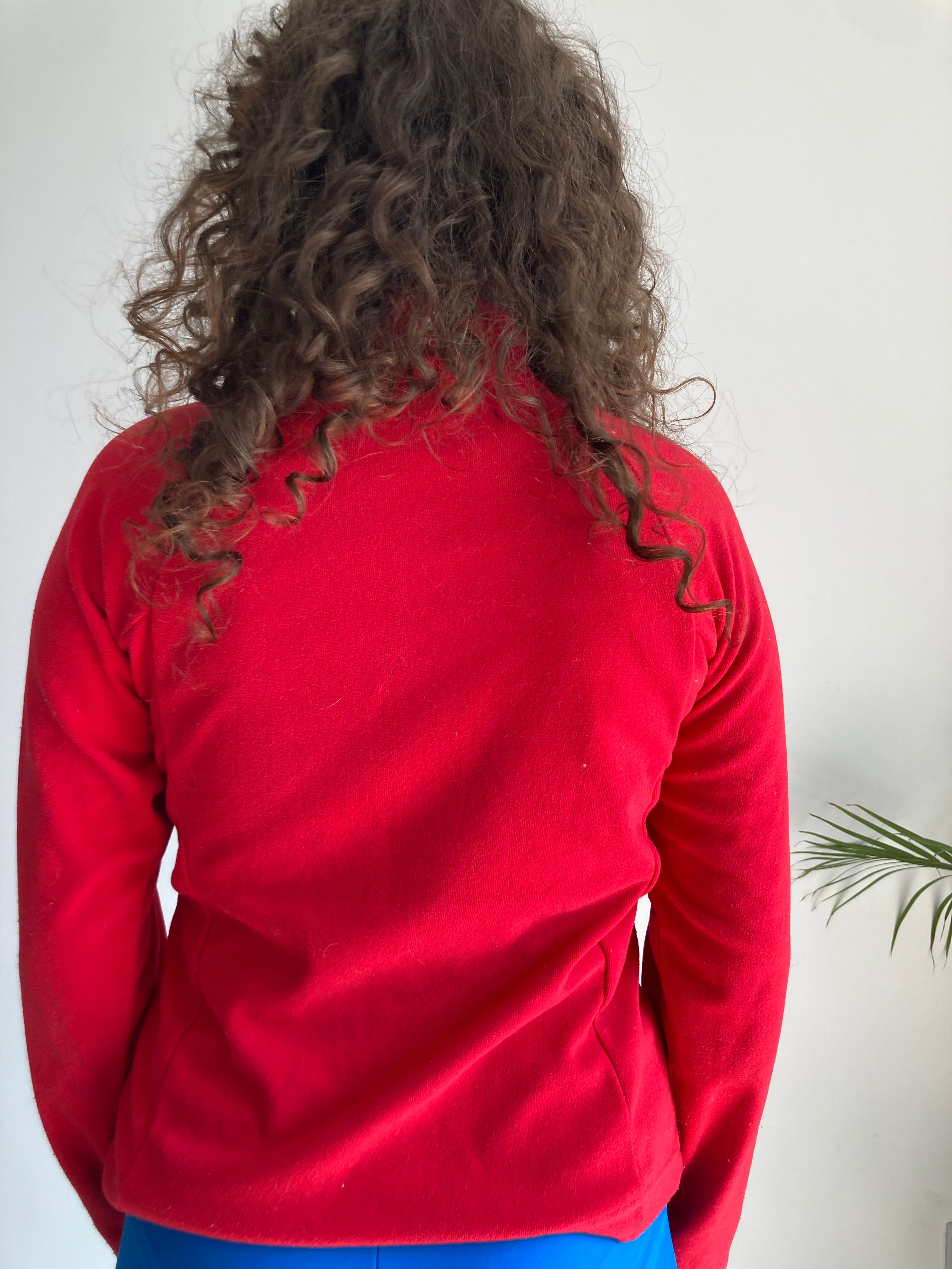 vintage red adidas neck zip fleece top