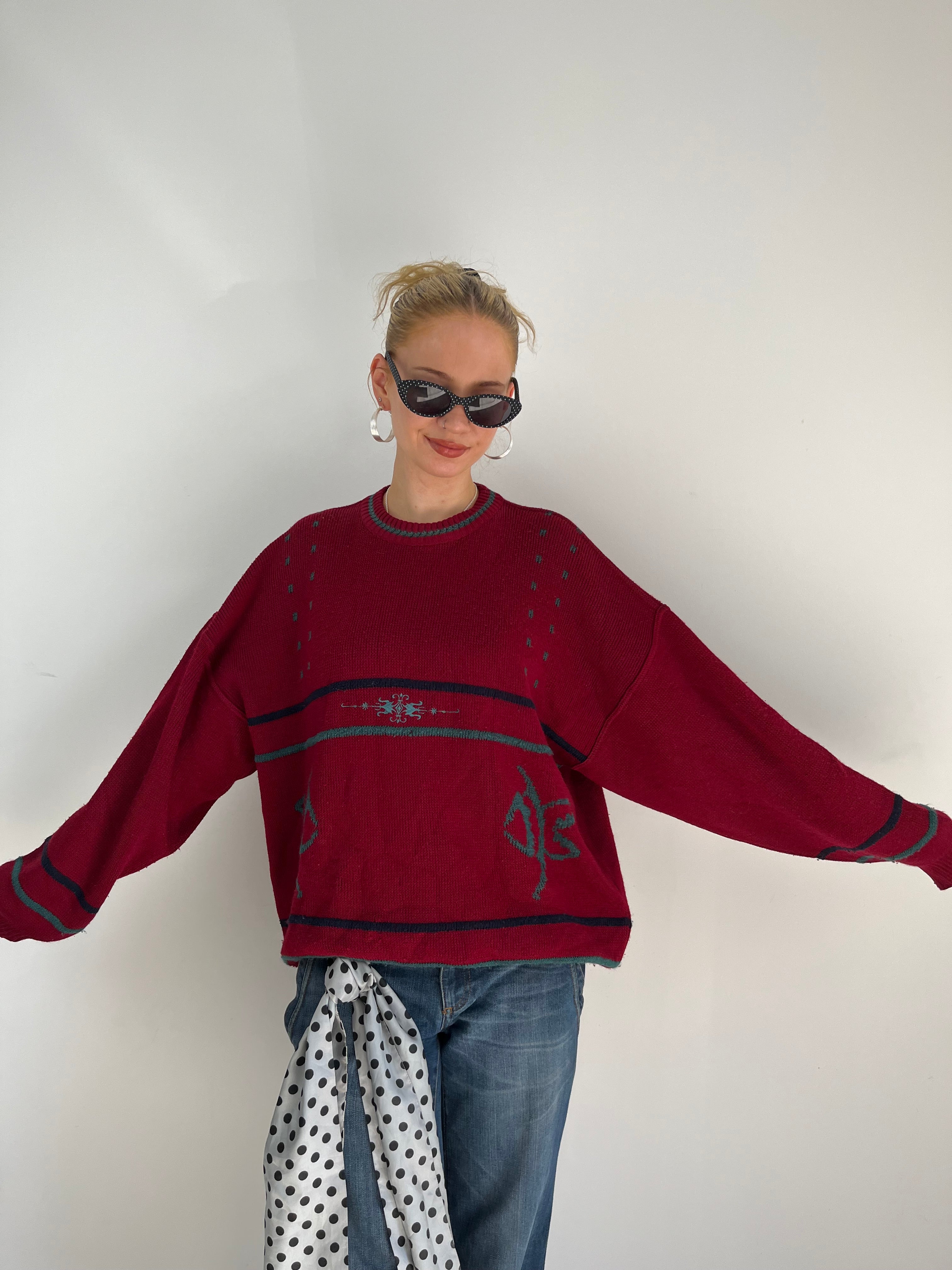 Vintage Red Design Knit (L)