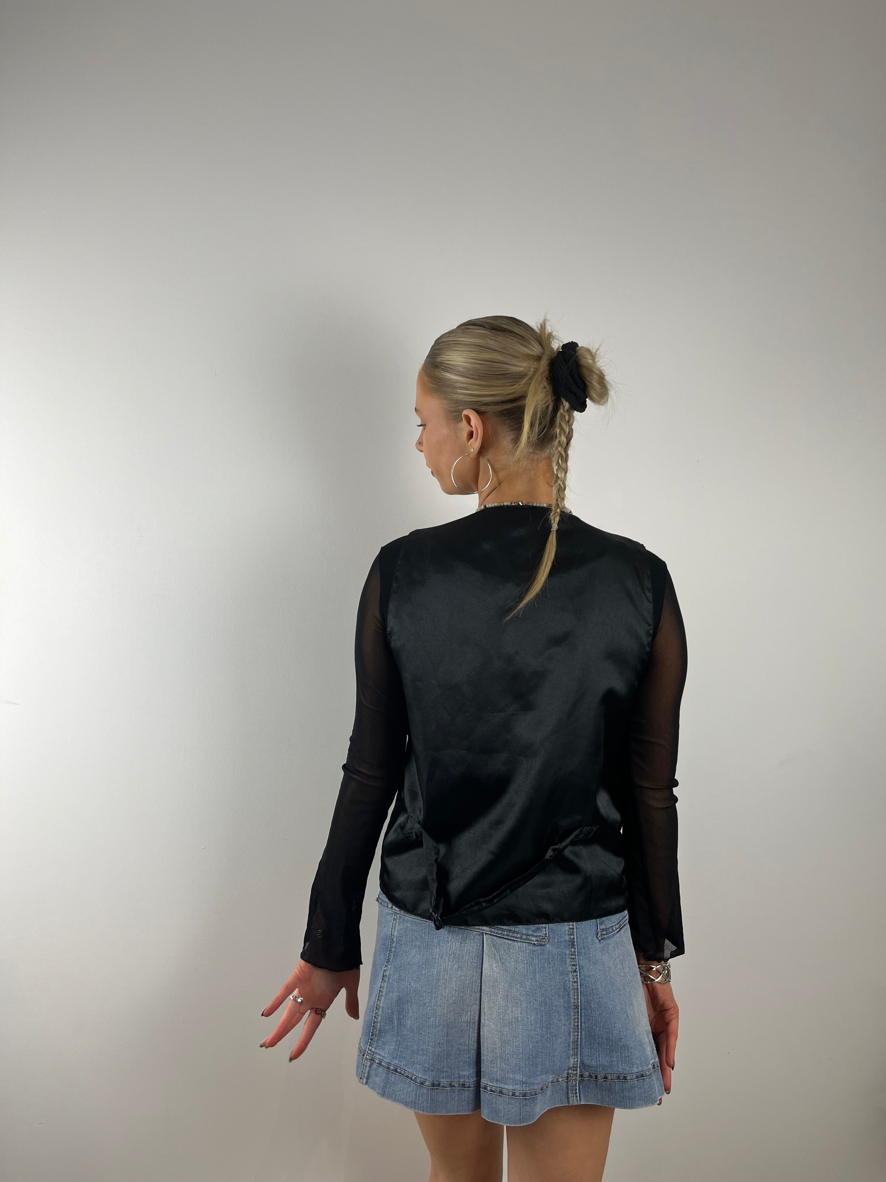 Vintage Y2K Velvet Sequin Waistcoat (M)