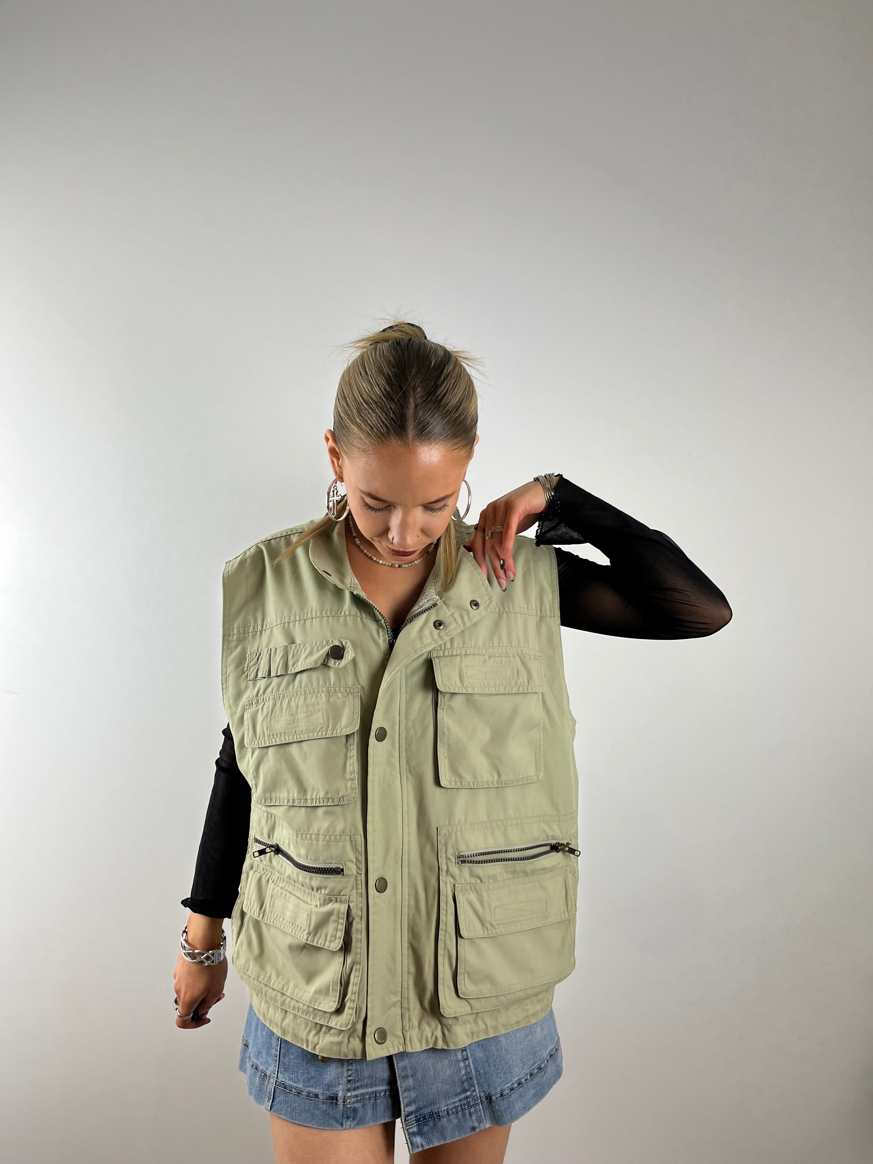 Vintage Button-Up Hunting Vest (M)