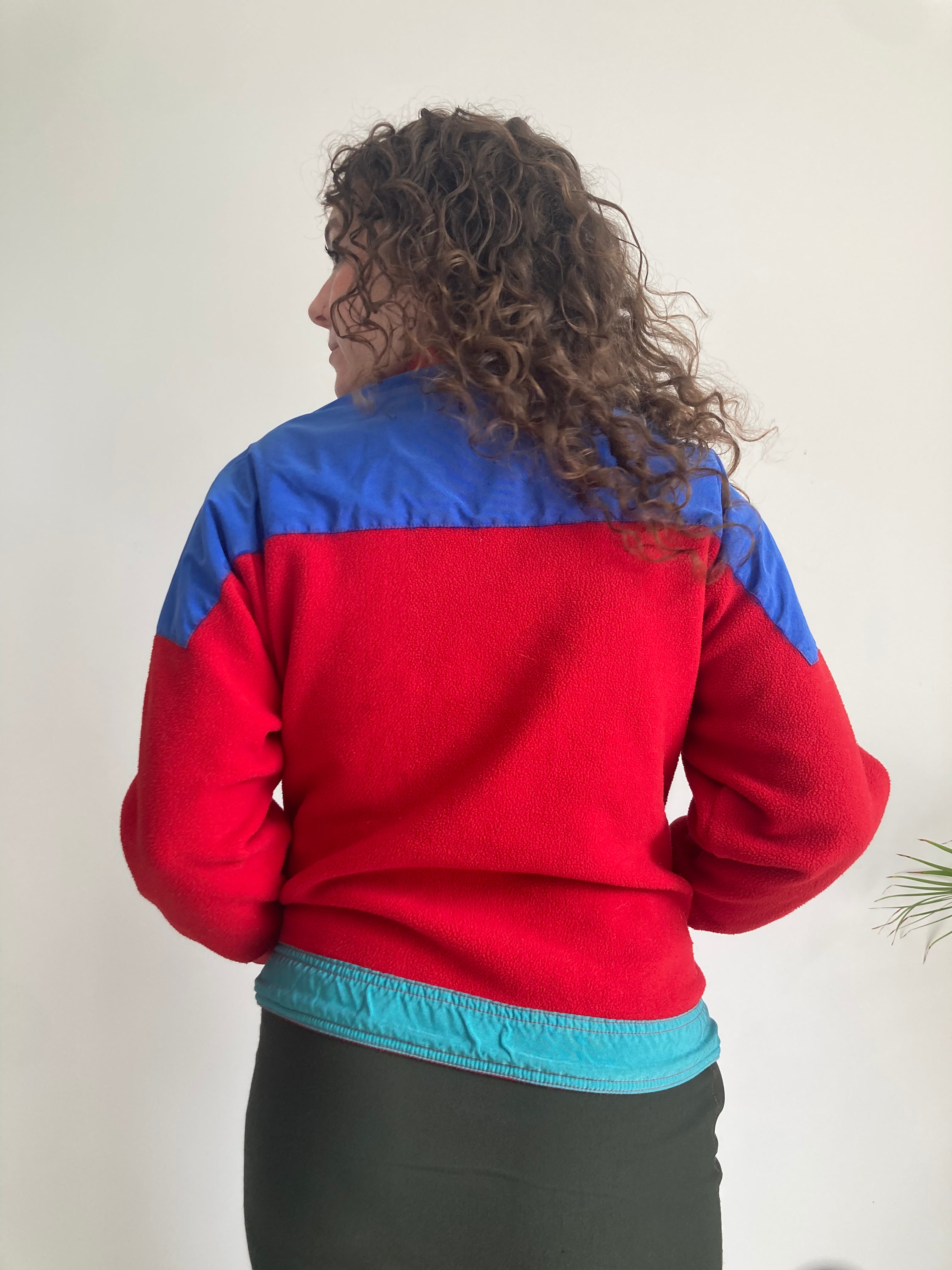 vintage red fullzip fleece