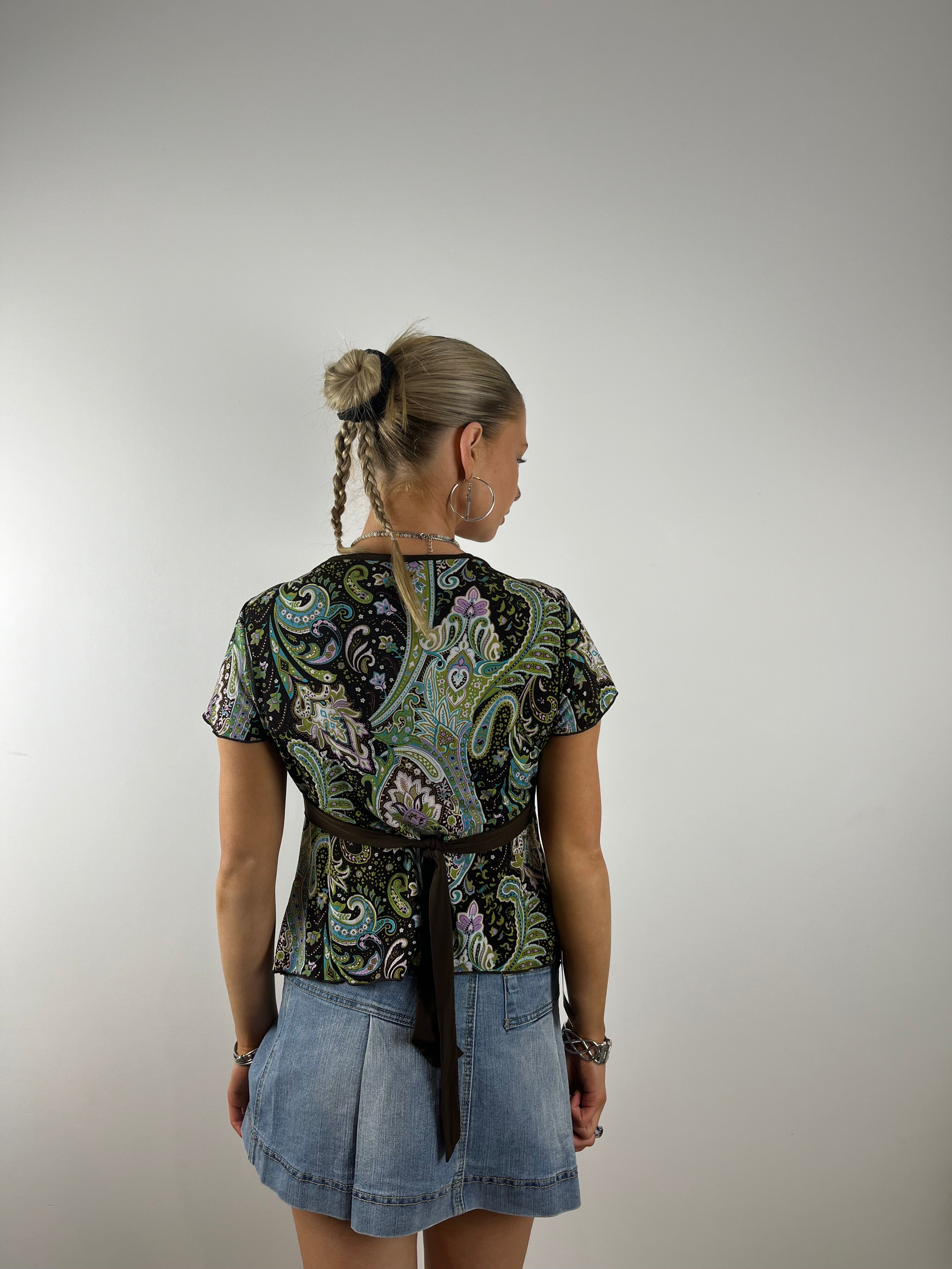 Vintage Paisley Y2K Blouse (S)