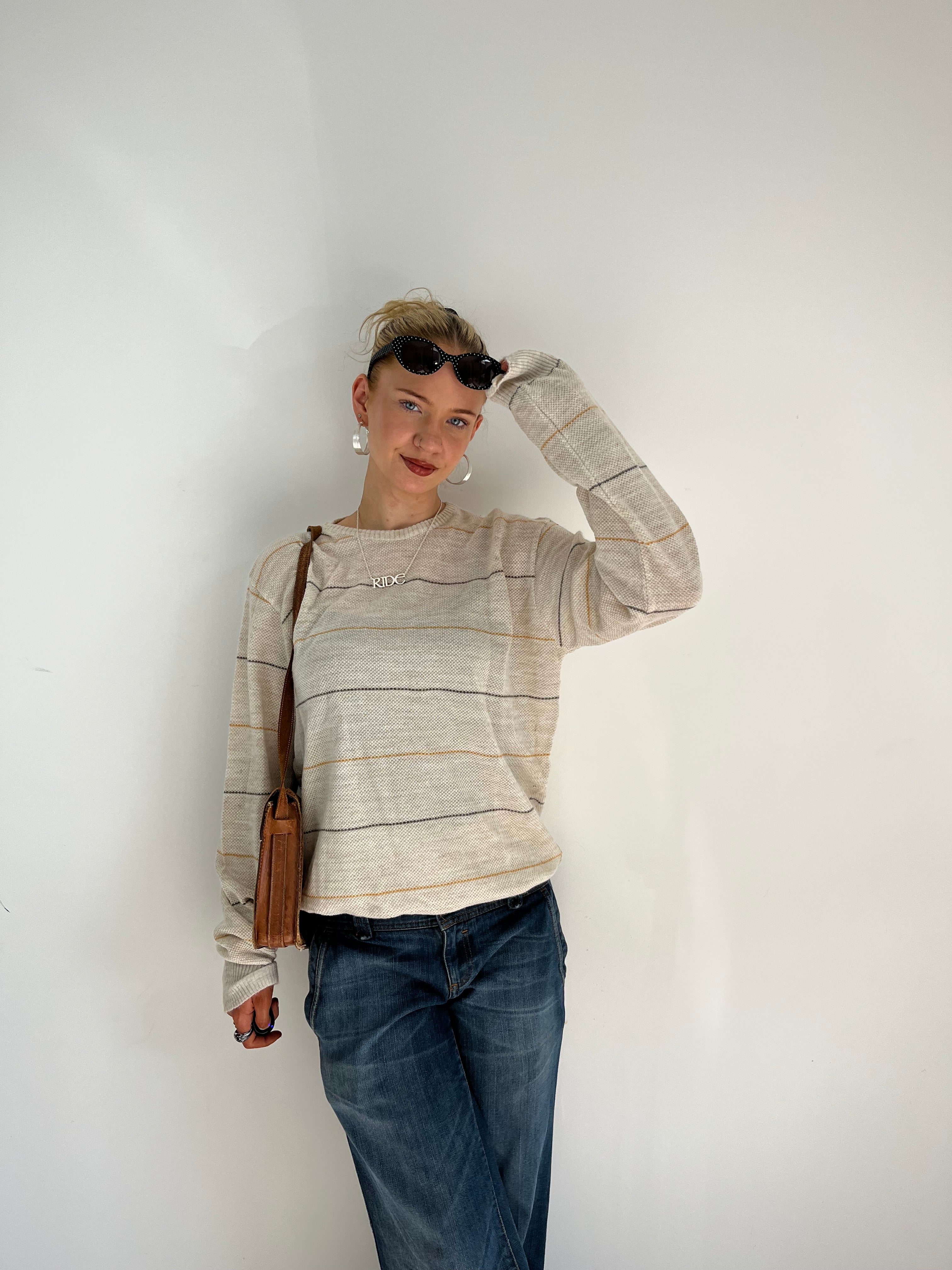 Vintage Light Striped Knit (M)