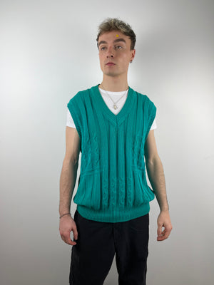 Vintage green Fila knit vest