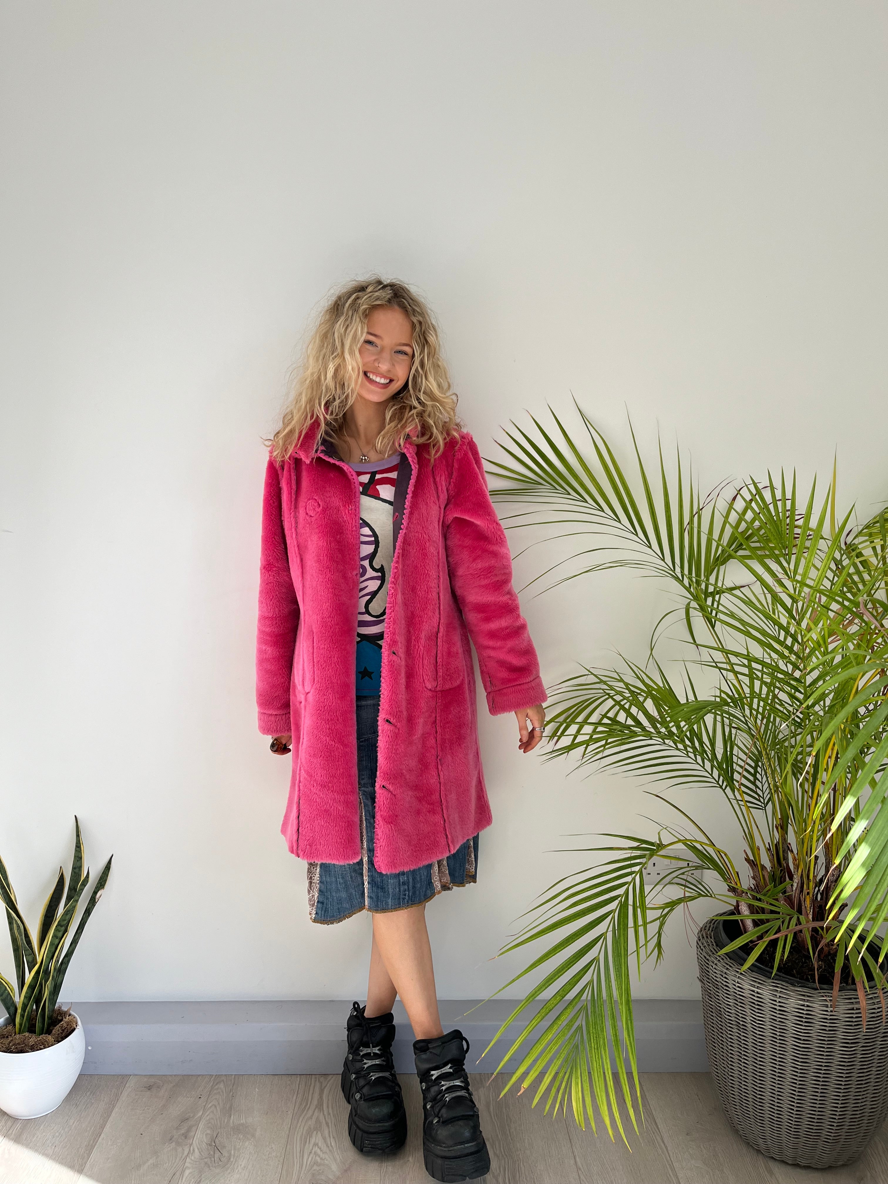 Vintage Purple Reversible Afghan Coat (S)