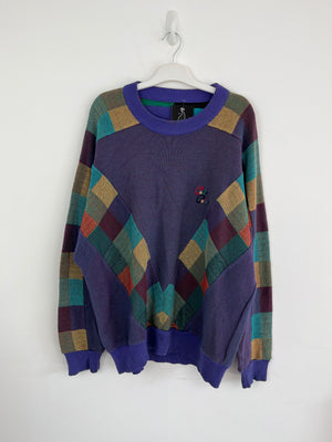 Vintage purple tartan knit