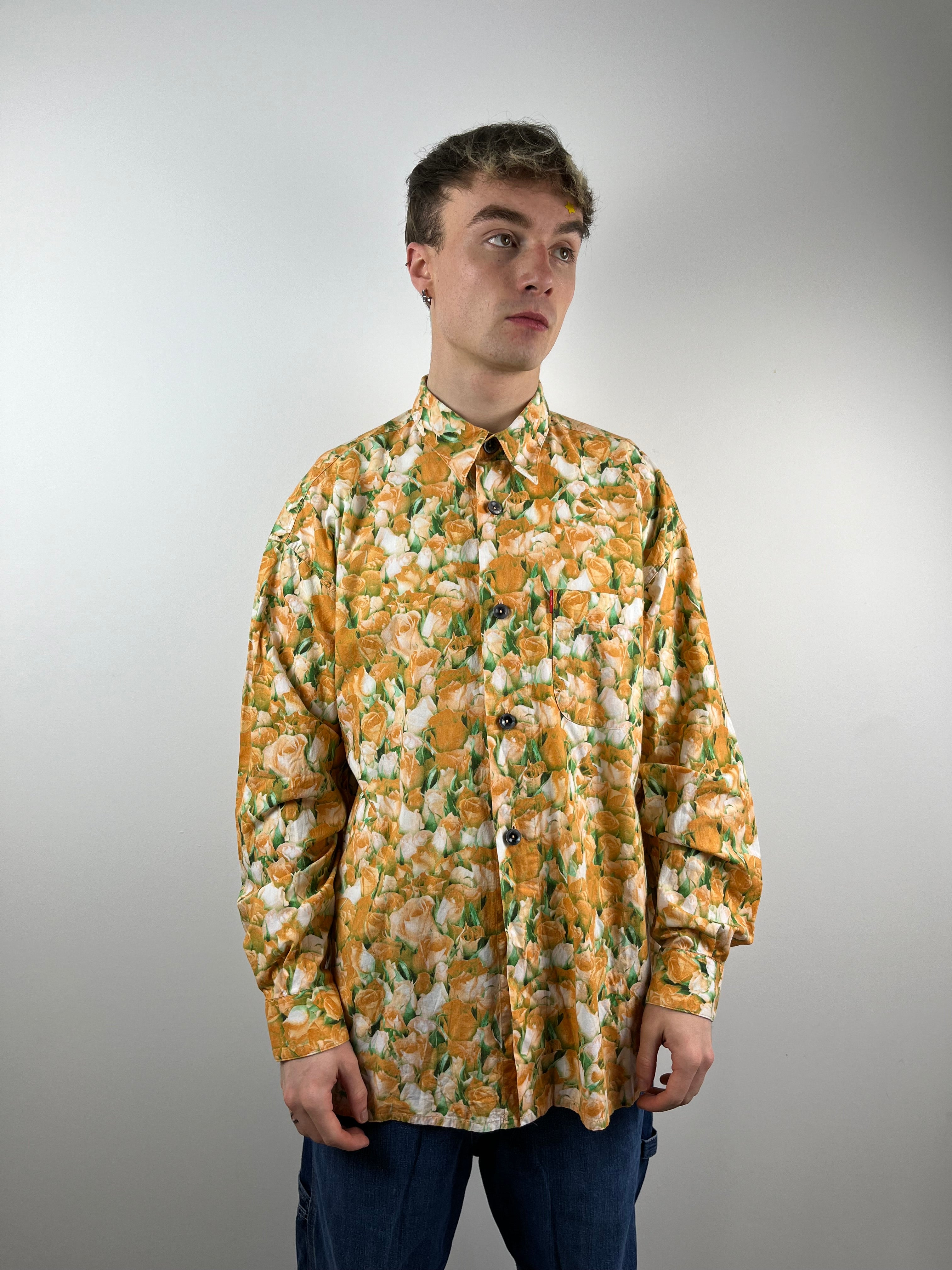 Vintage rose print longsleeve shirt