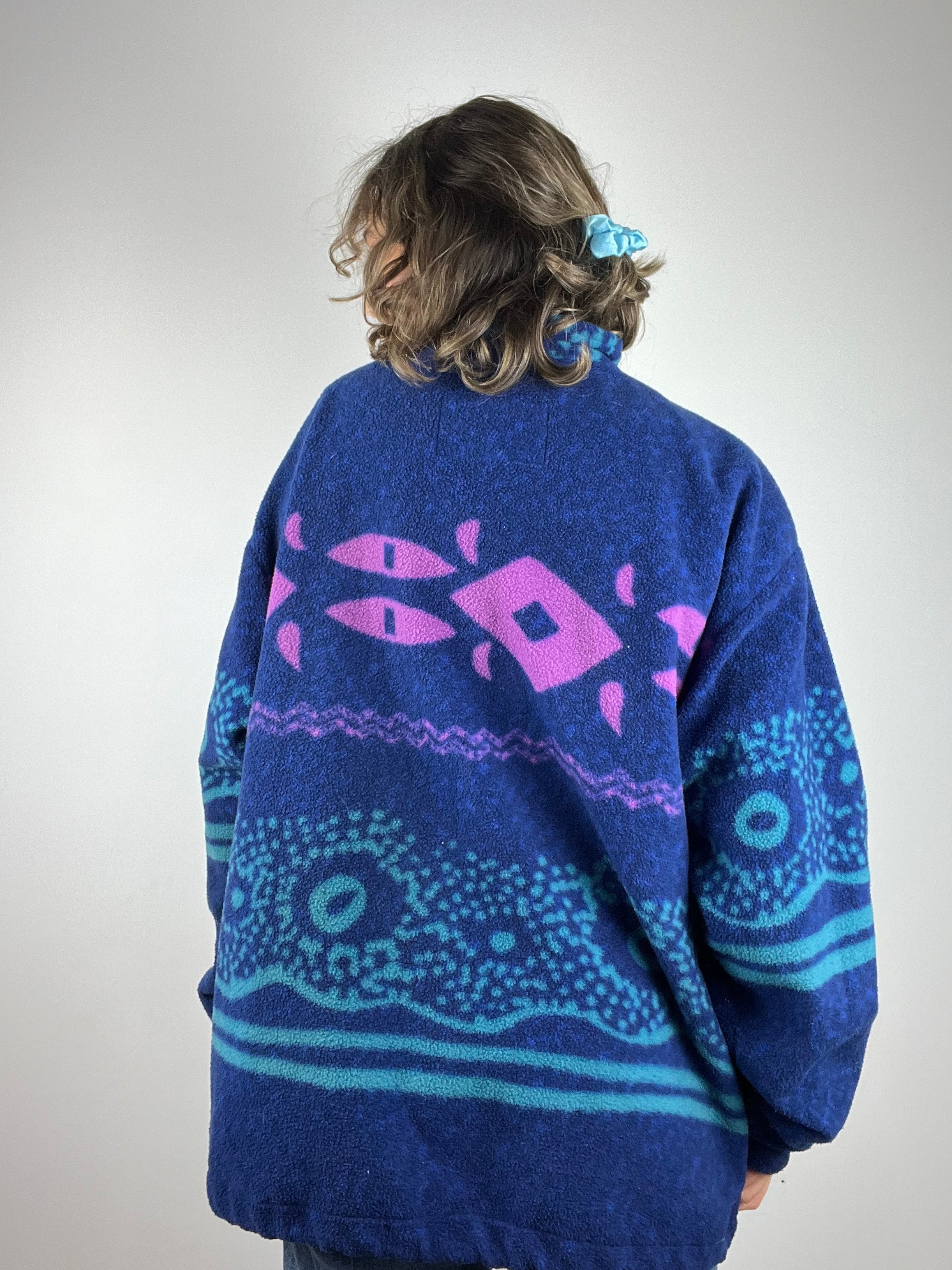 Vintage Full Zip Patterned Fleece