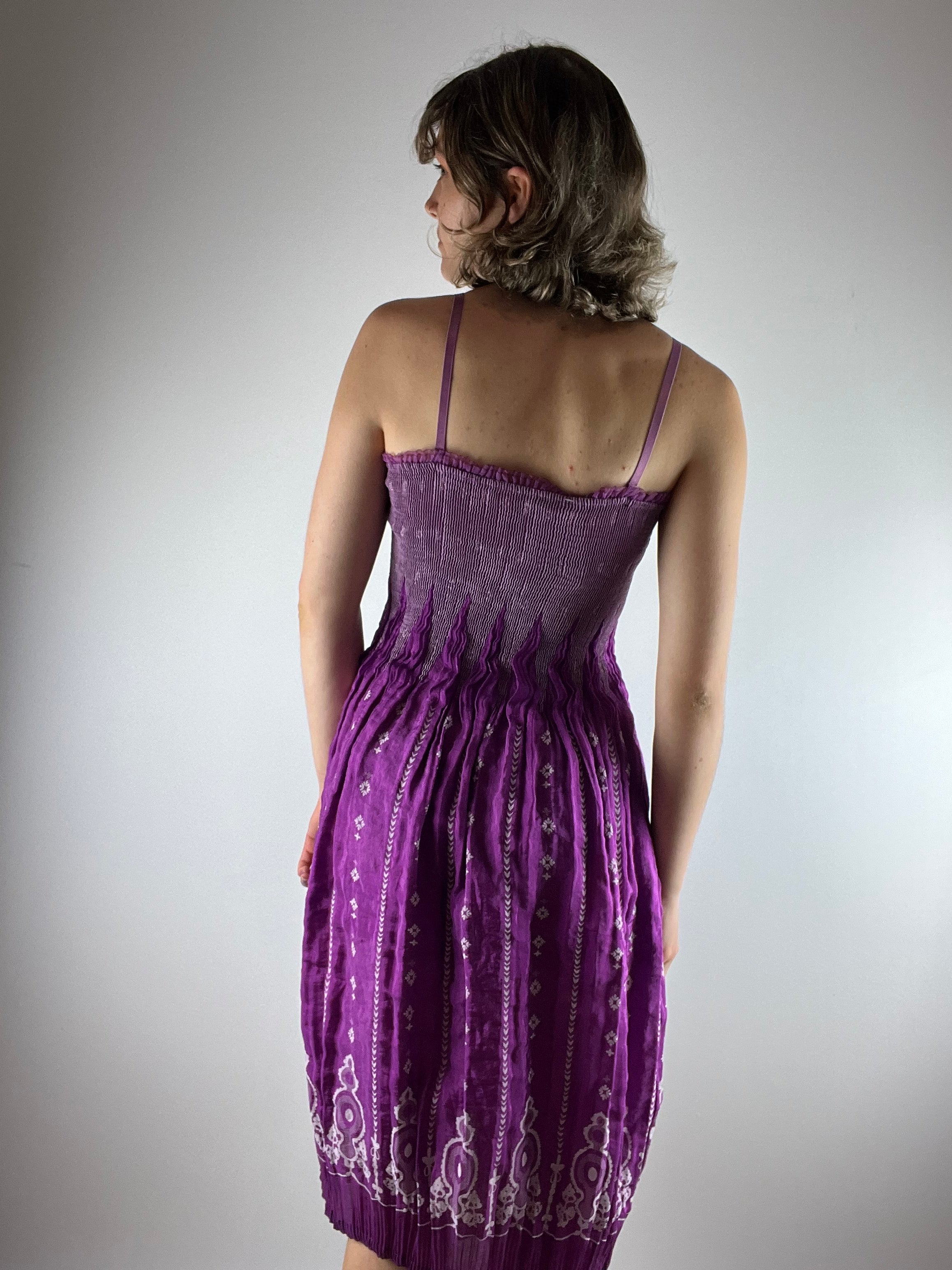 Vintage Purple Patterned Dress