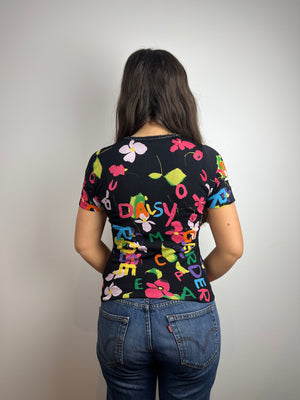 Vintage embroidered beaded y2k top