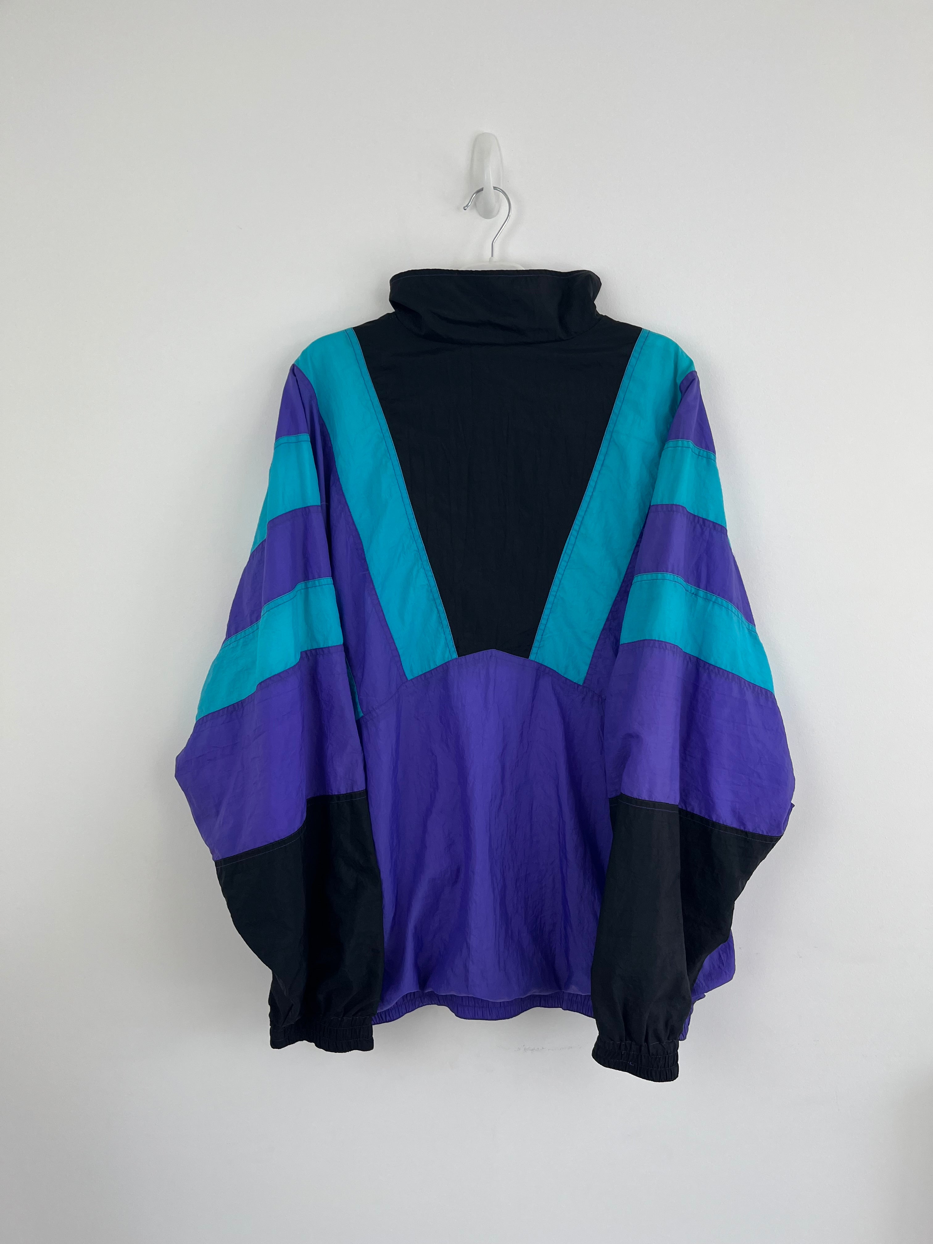 Vintage Purple Striped Rave Shell Jacket