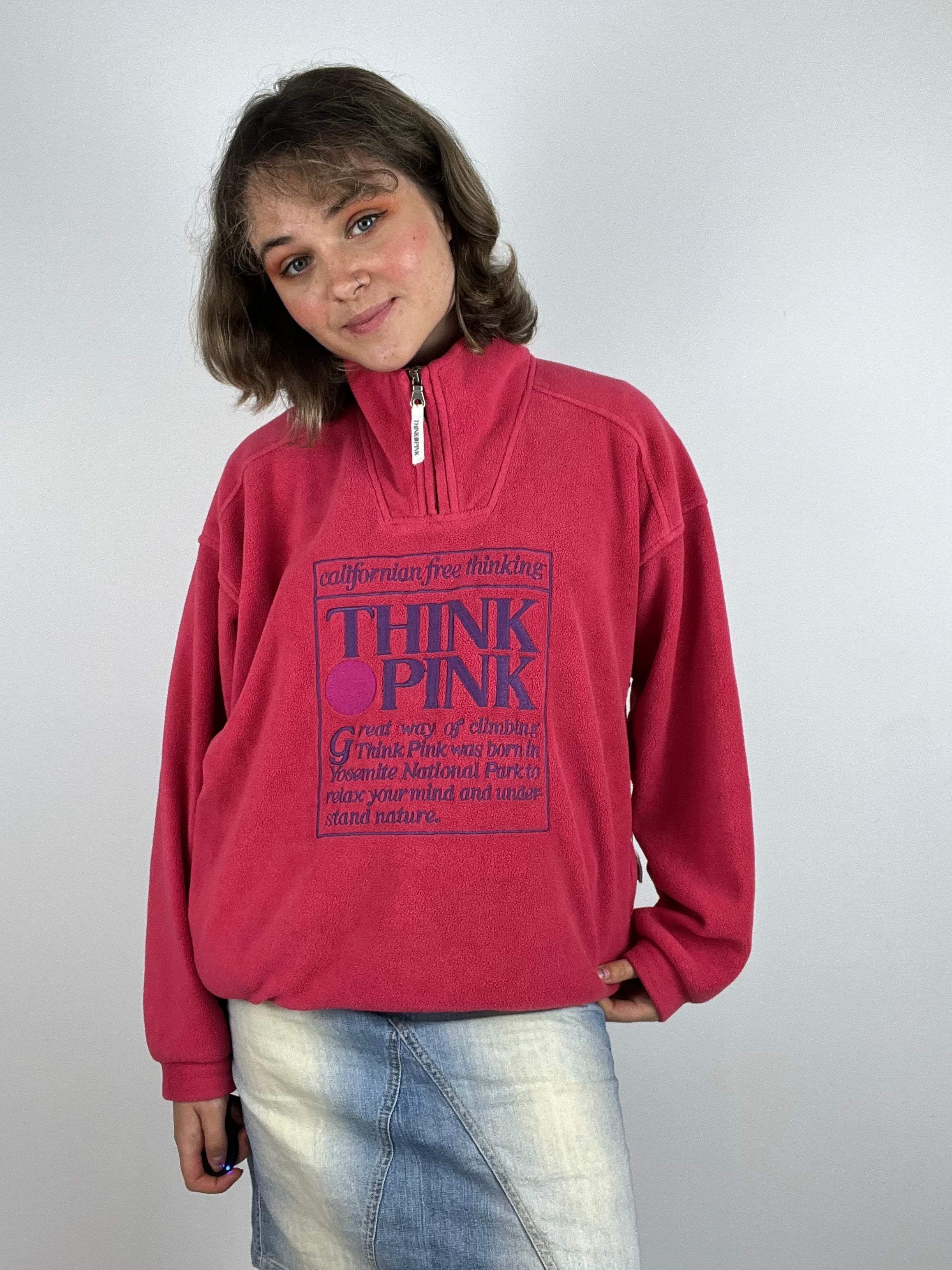 Vintage think pink fleece size medium