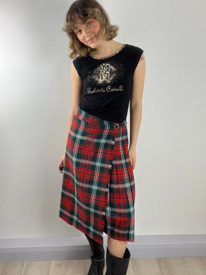 Vintage long tartan skirt