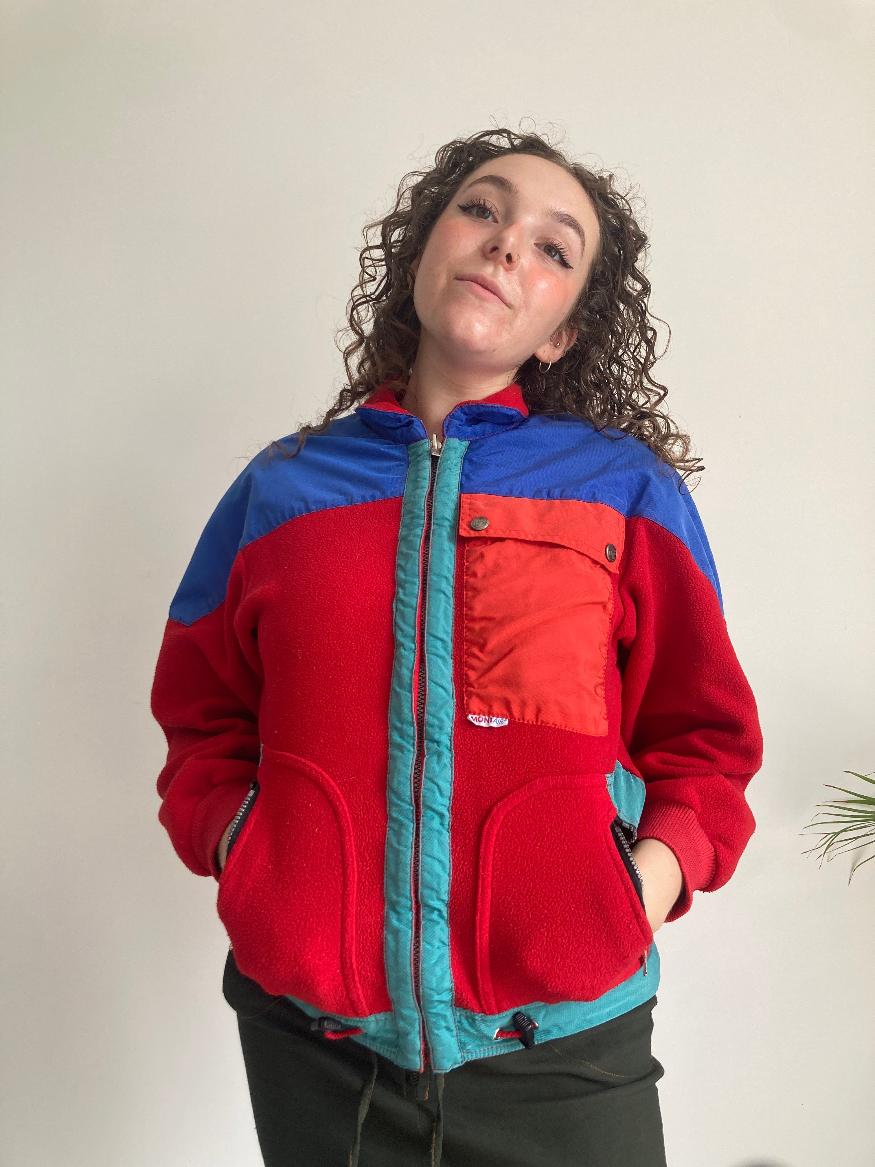 vintage red fullzip fleece