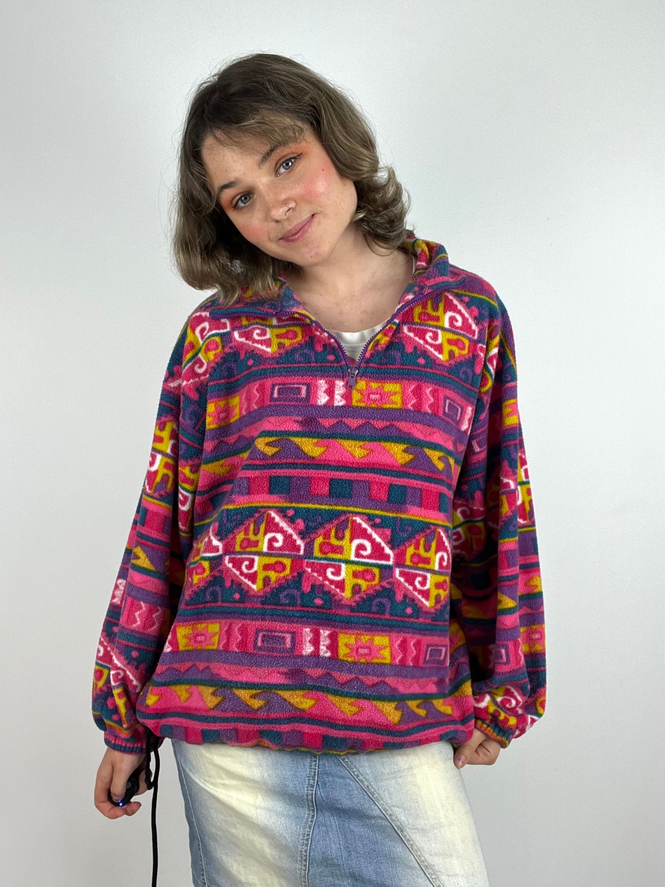 Vintage patterned fleece