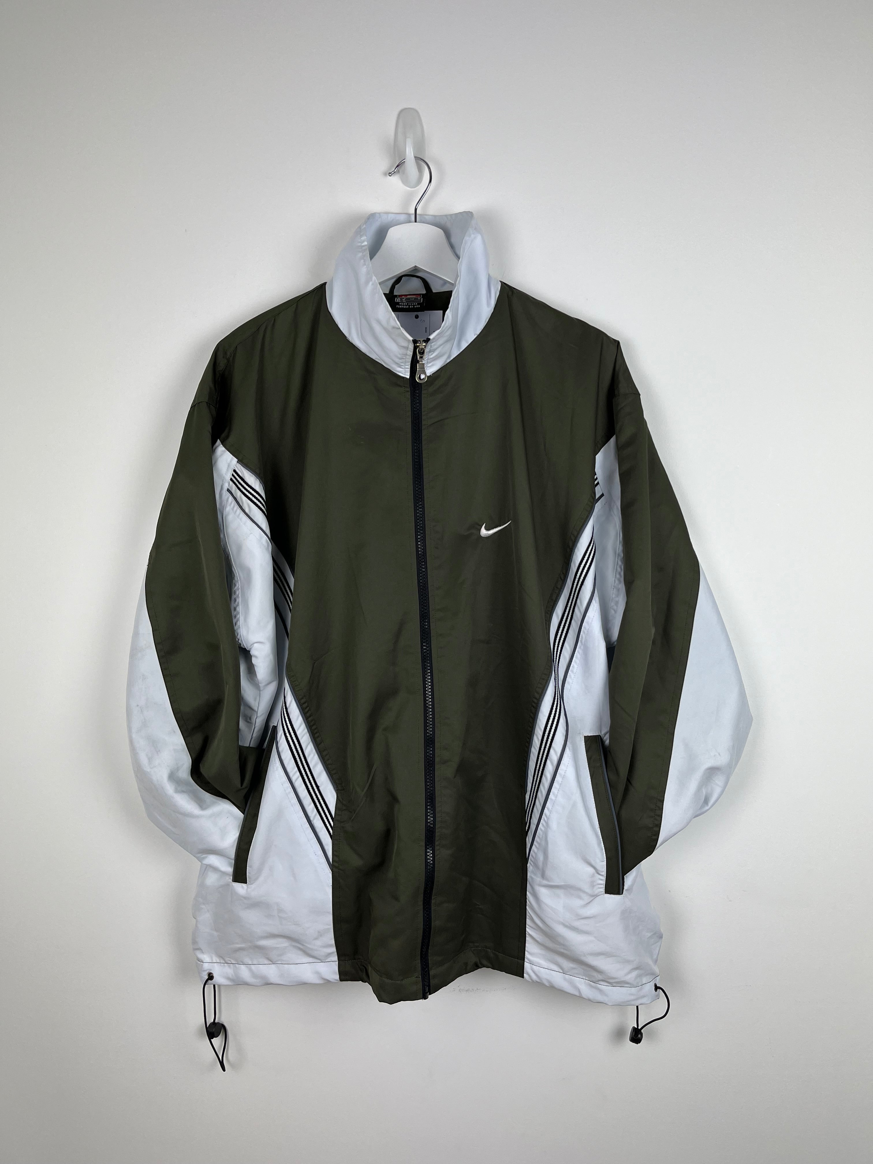 Vintage khaki green and white vintage Nike sports jacket