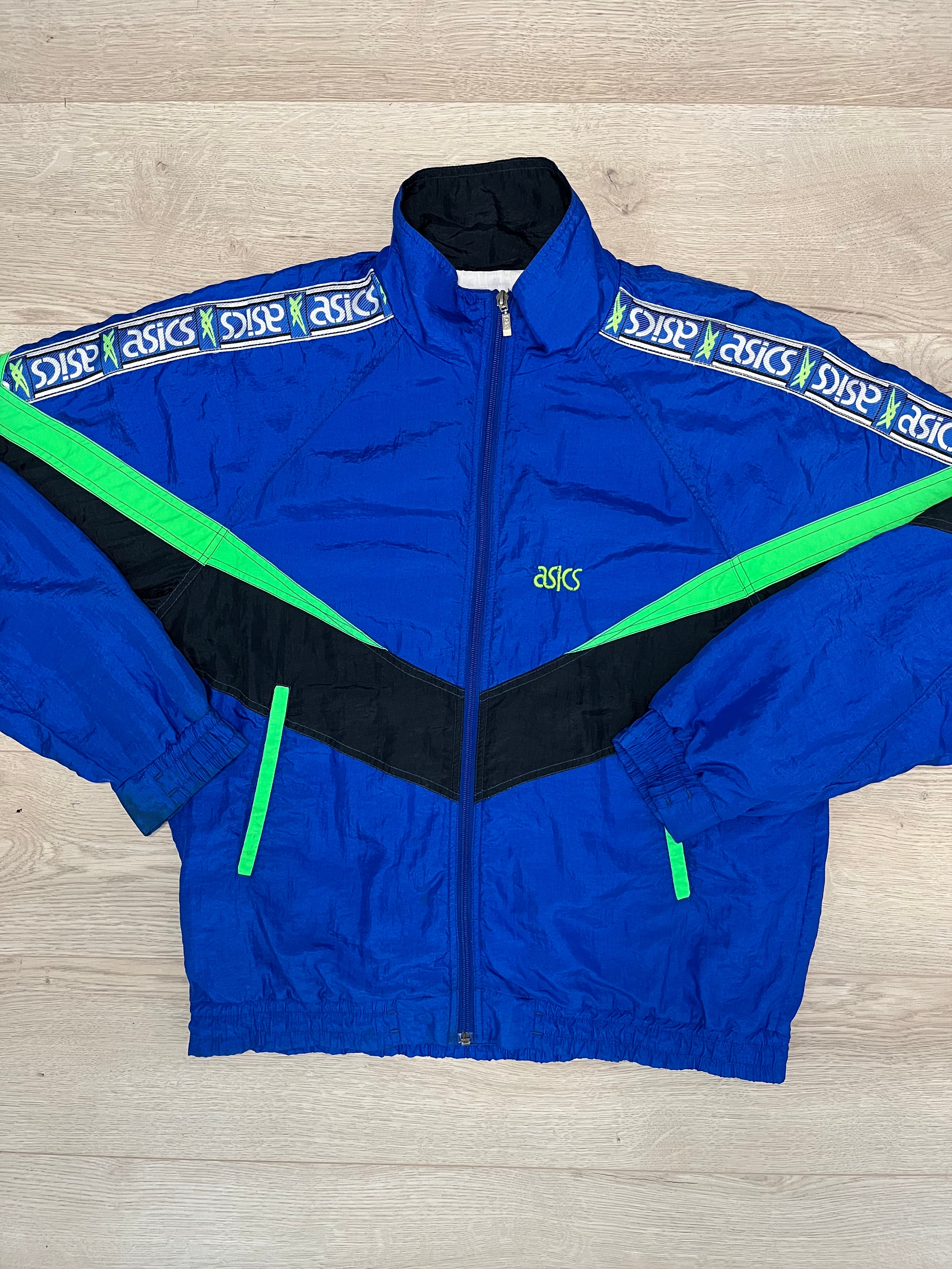Vintage ASICS sports jacket blue