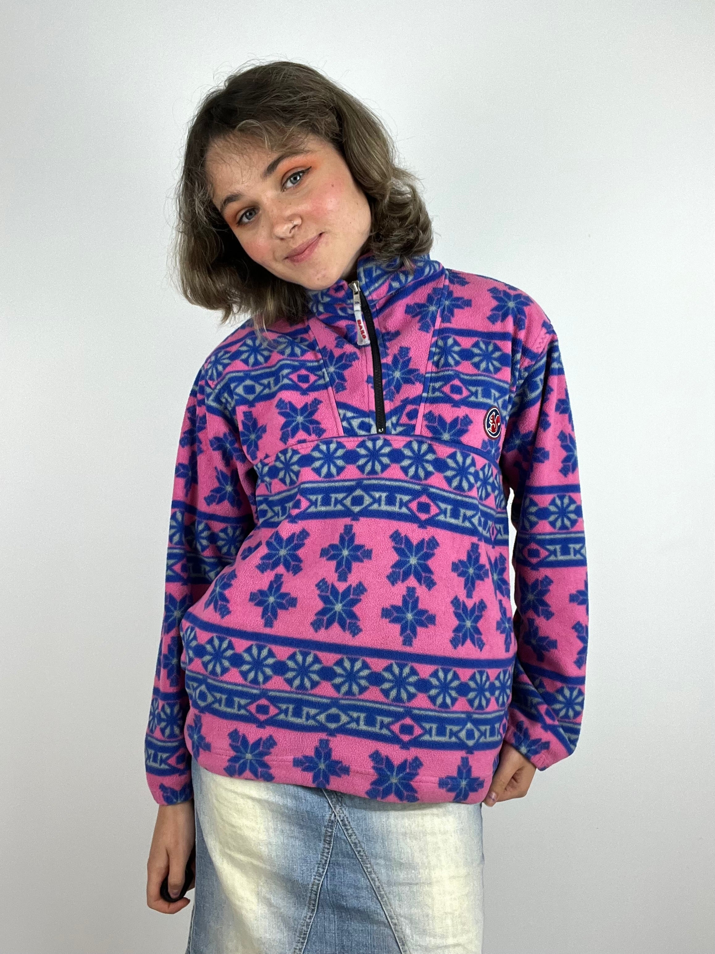 Vintage purple and blue fleece