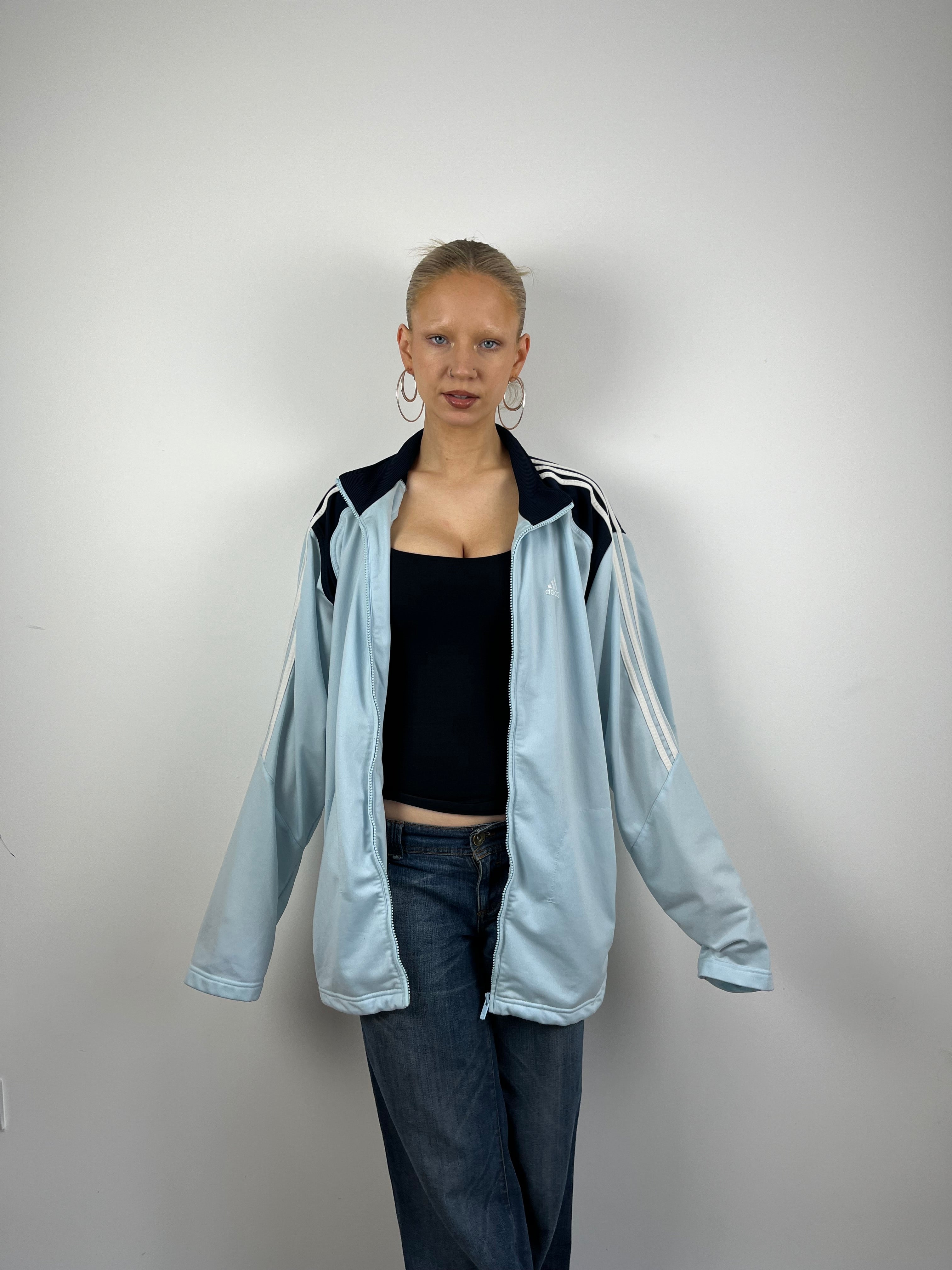 Vintage baby blue adidas sports jacket