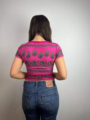 Vintage pink y2k clock house top