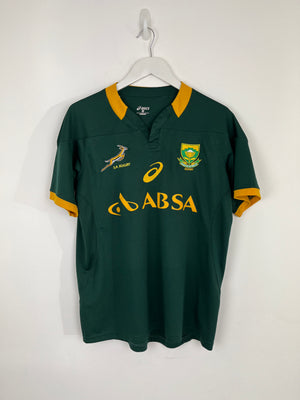 Green and yellow vintage rugby jersey
