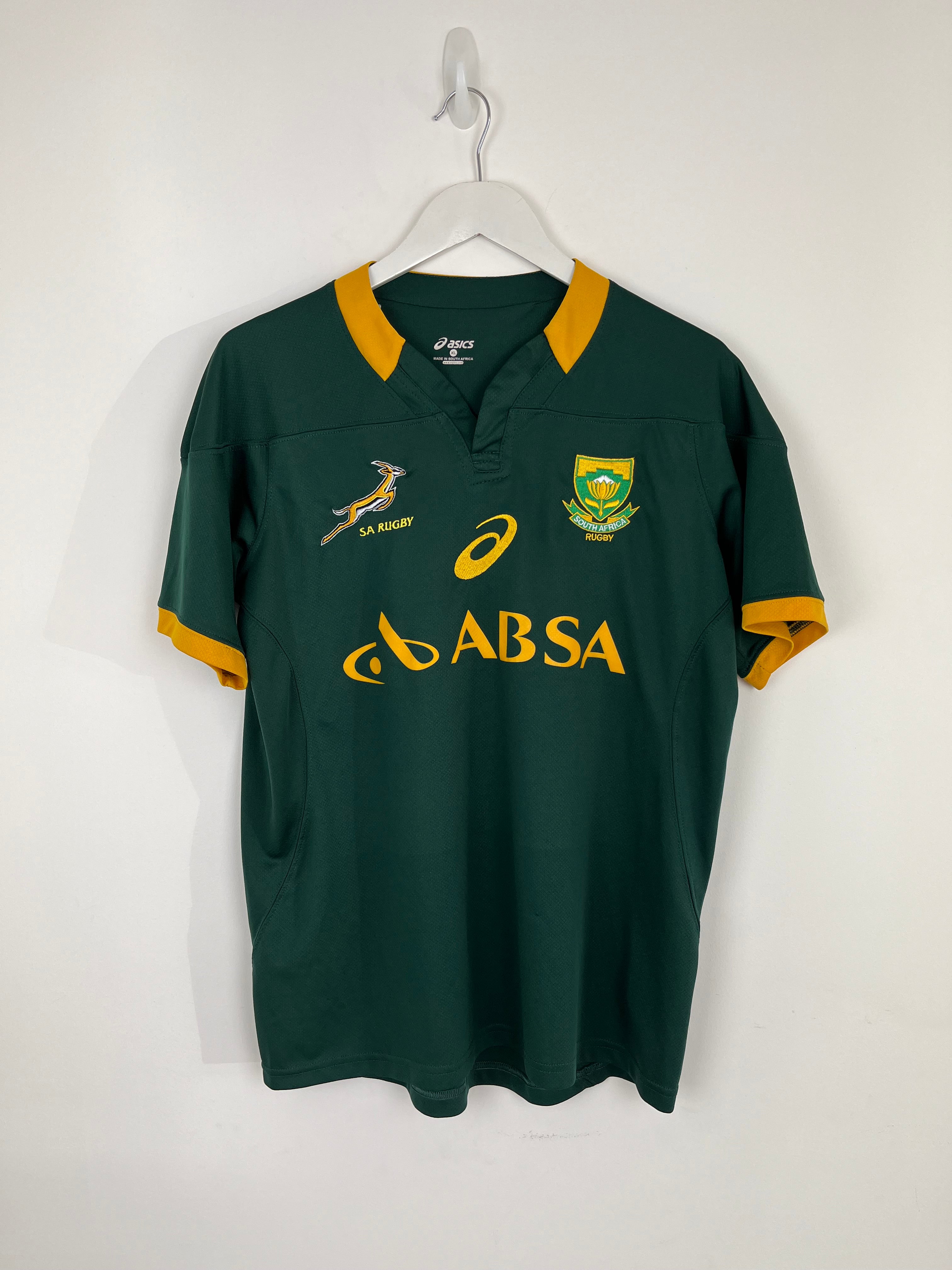 Green and yellow vintage rugby jersey