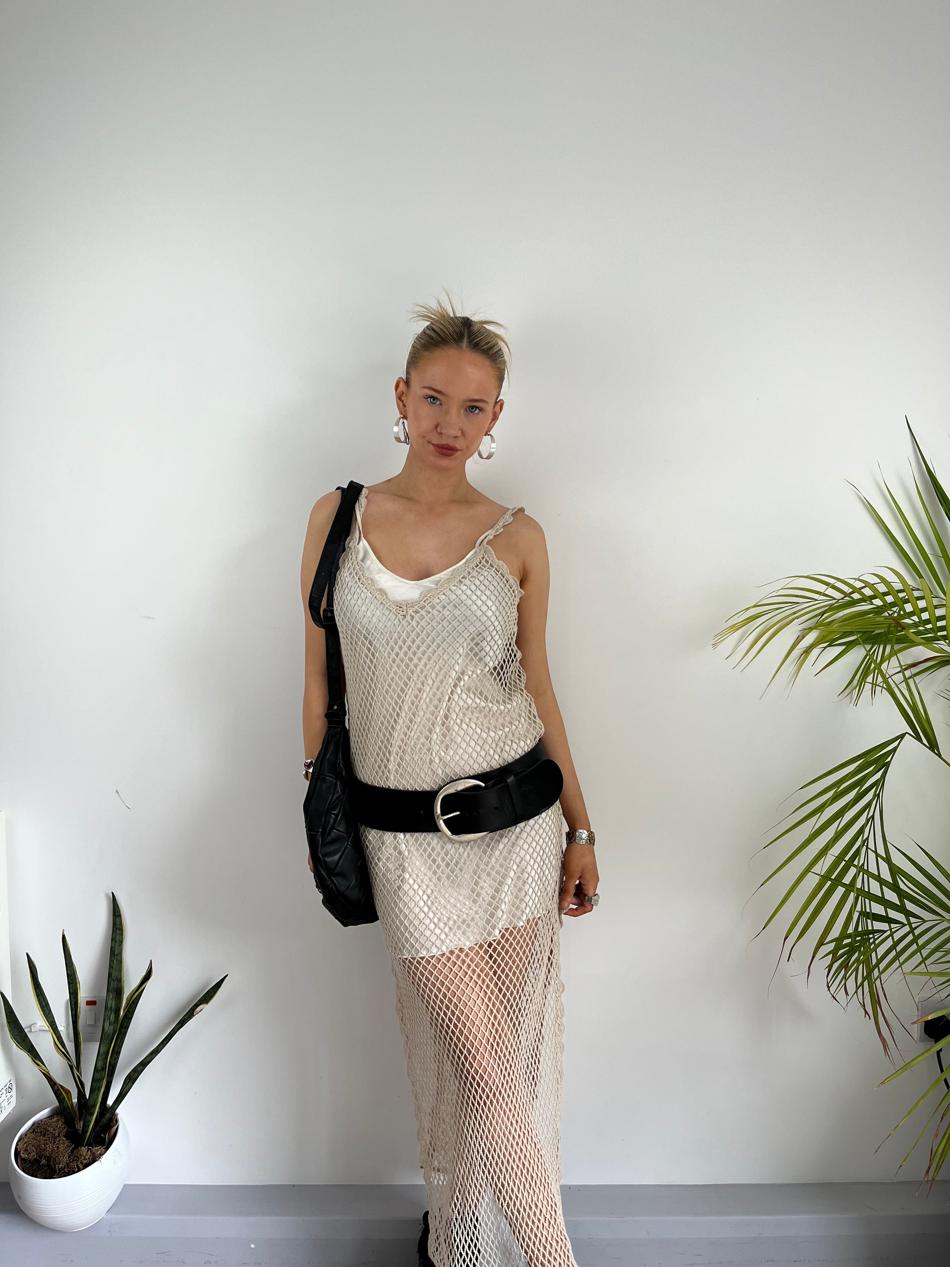 Vintage cream maxi dress y2k