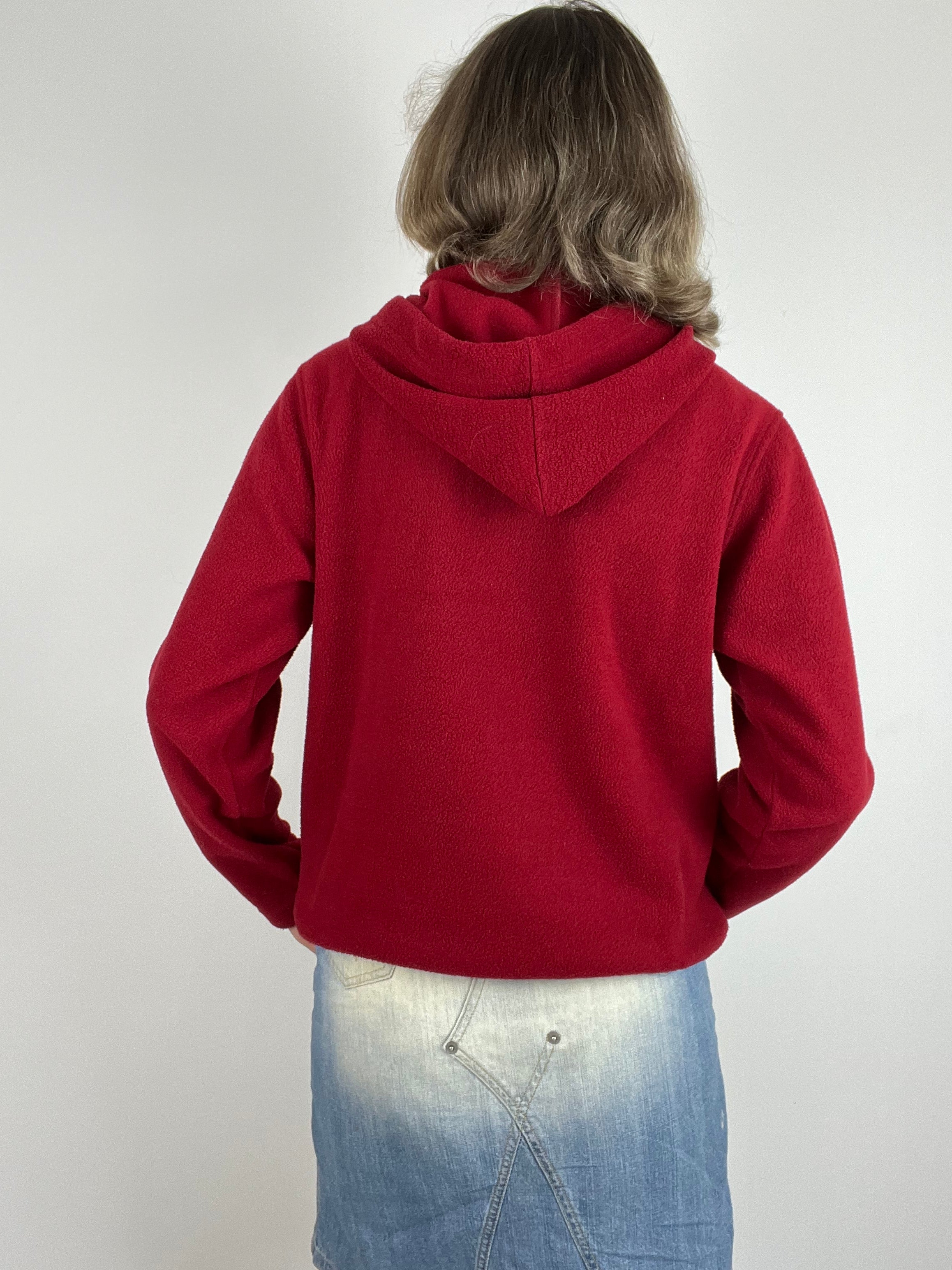Vintage Hooded Red Fishbone Fleece