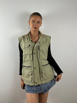 Vintage beige waistcoat vest button up
