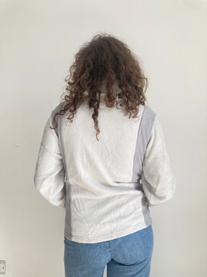 vintage white and grey north face fleece