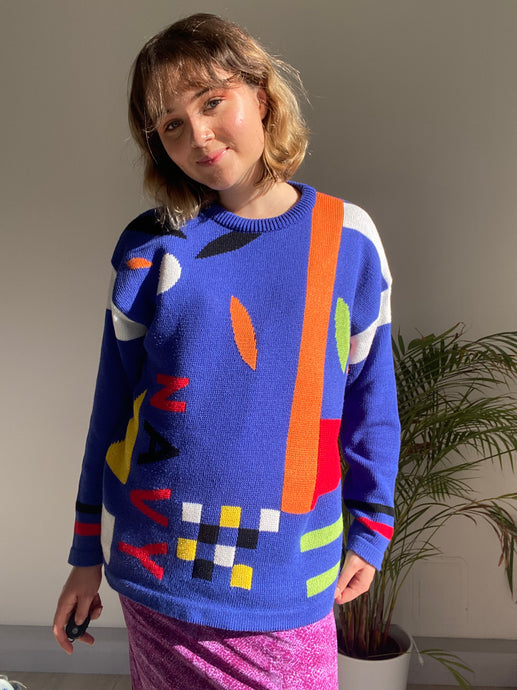 coloured patterned knit