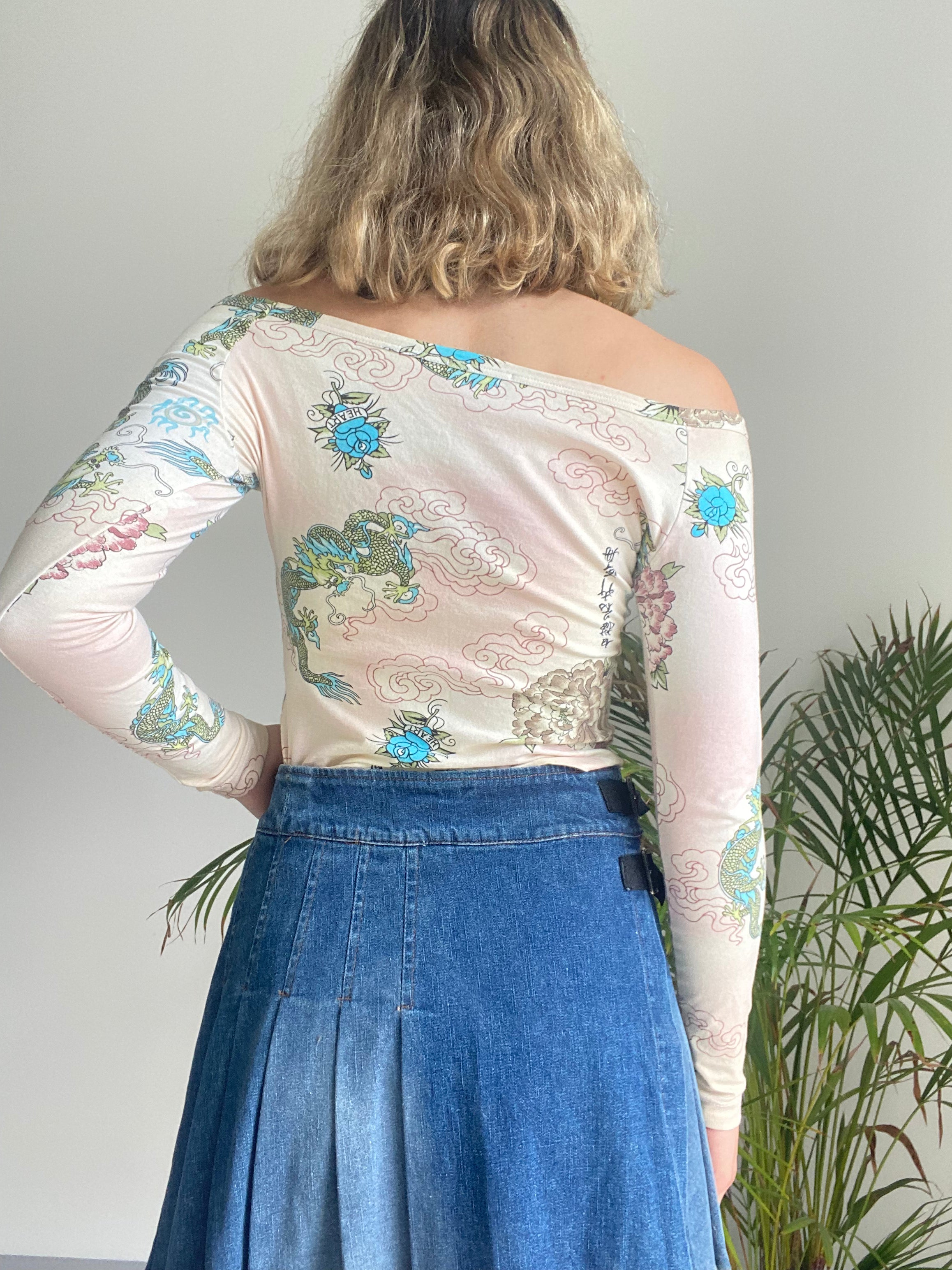 long sleeve dragon top size small