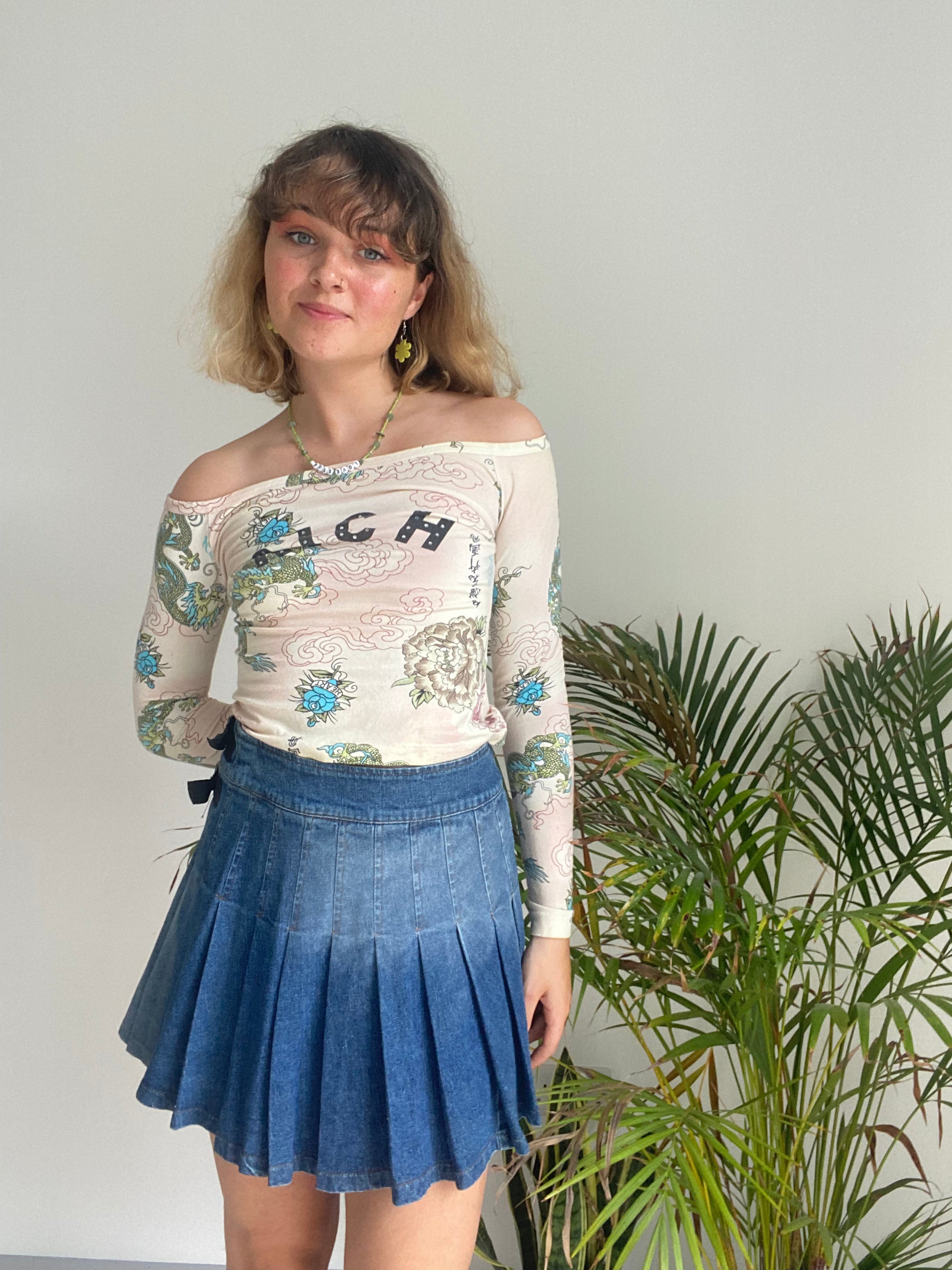 Vintage Long Sleeve Dragon Top (S)