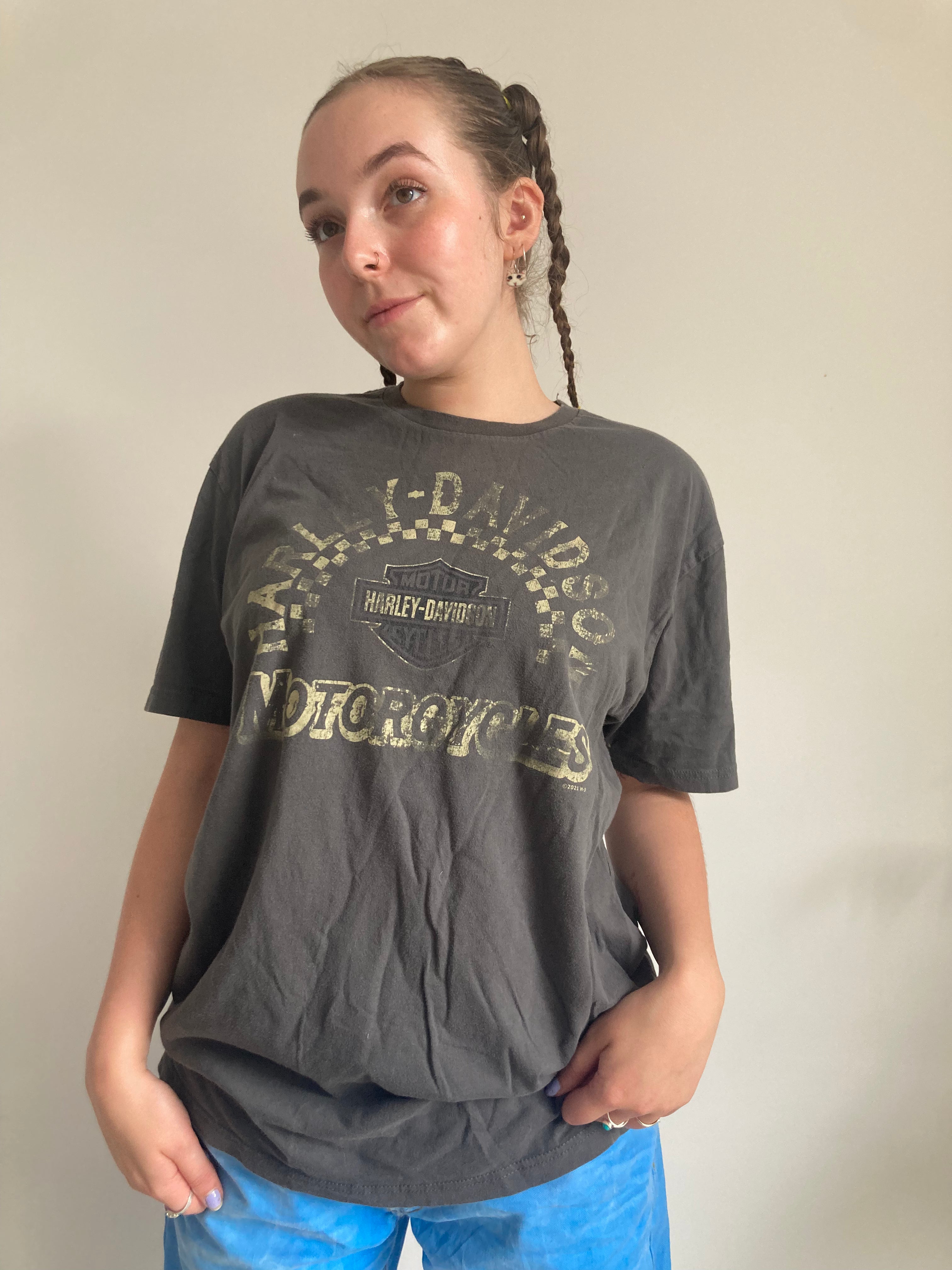 vintage grey harley davidson tshirt