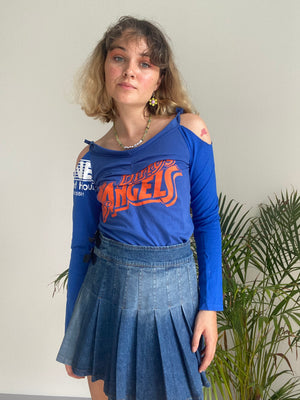 sporty blue long sleeve size small