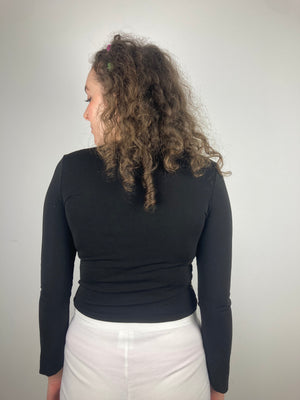 vintage y2k brown longsleeve stretchy top