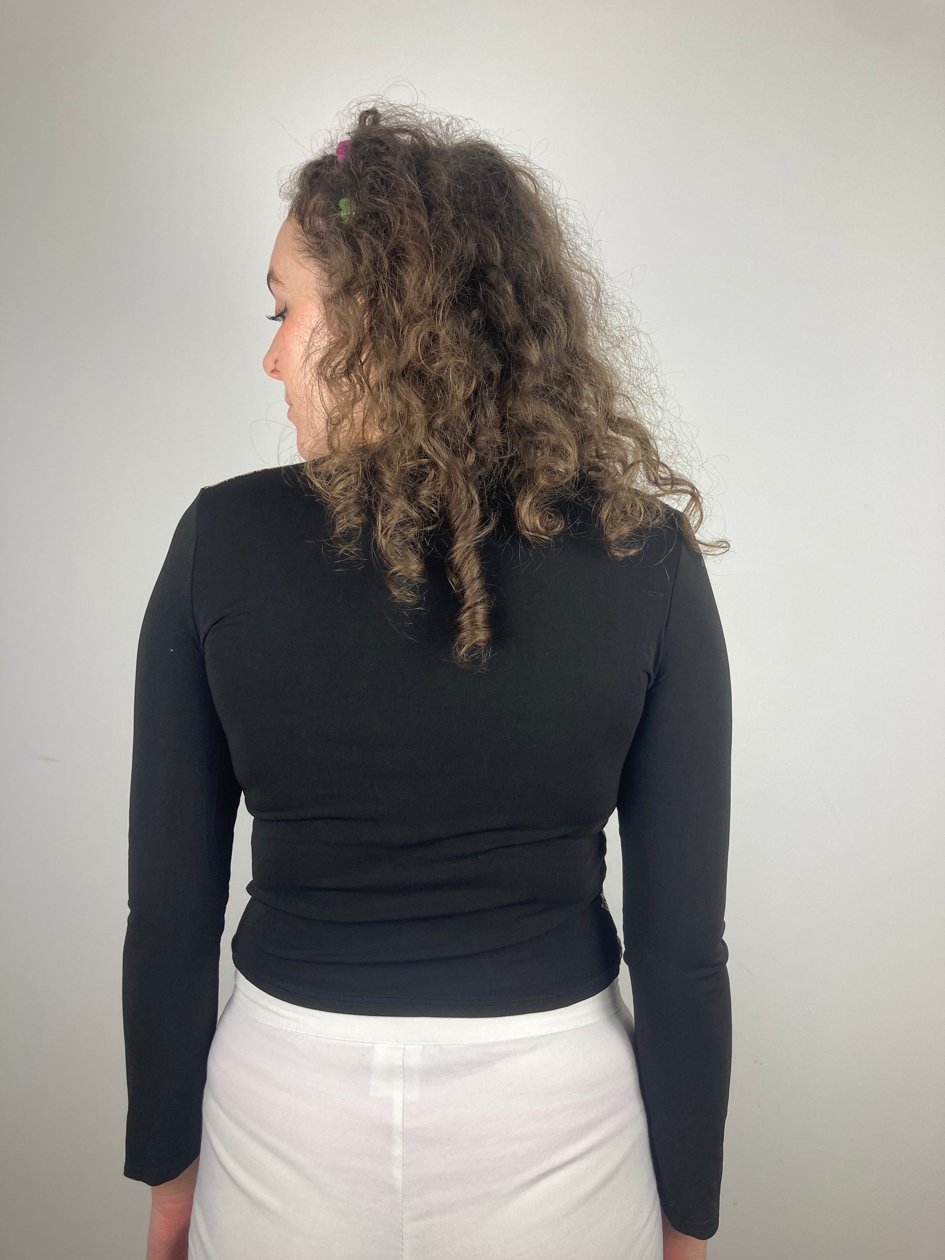 vintage y2k brown longsleeve stretchy top