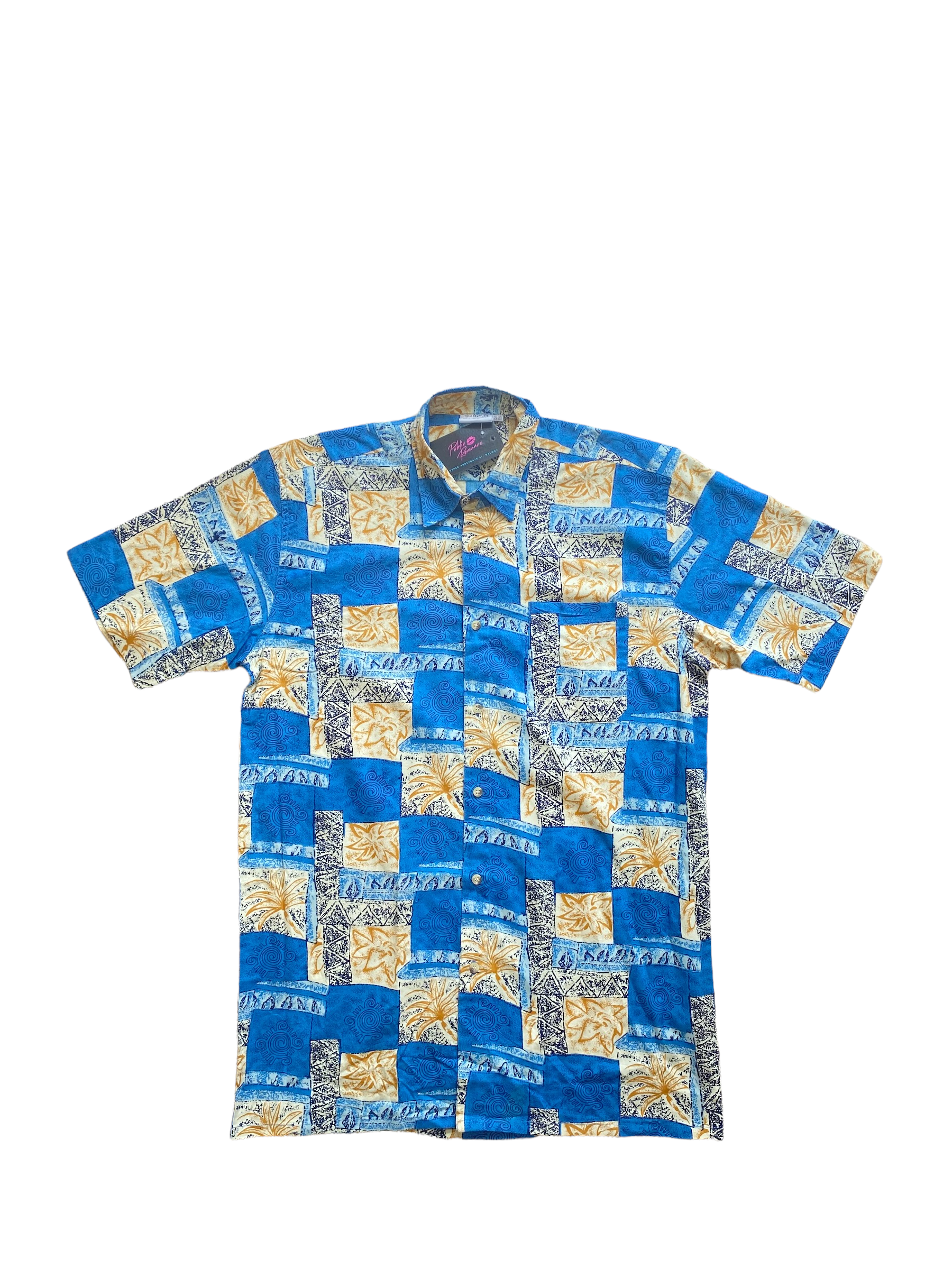patterned shirt blue