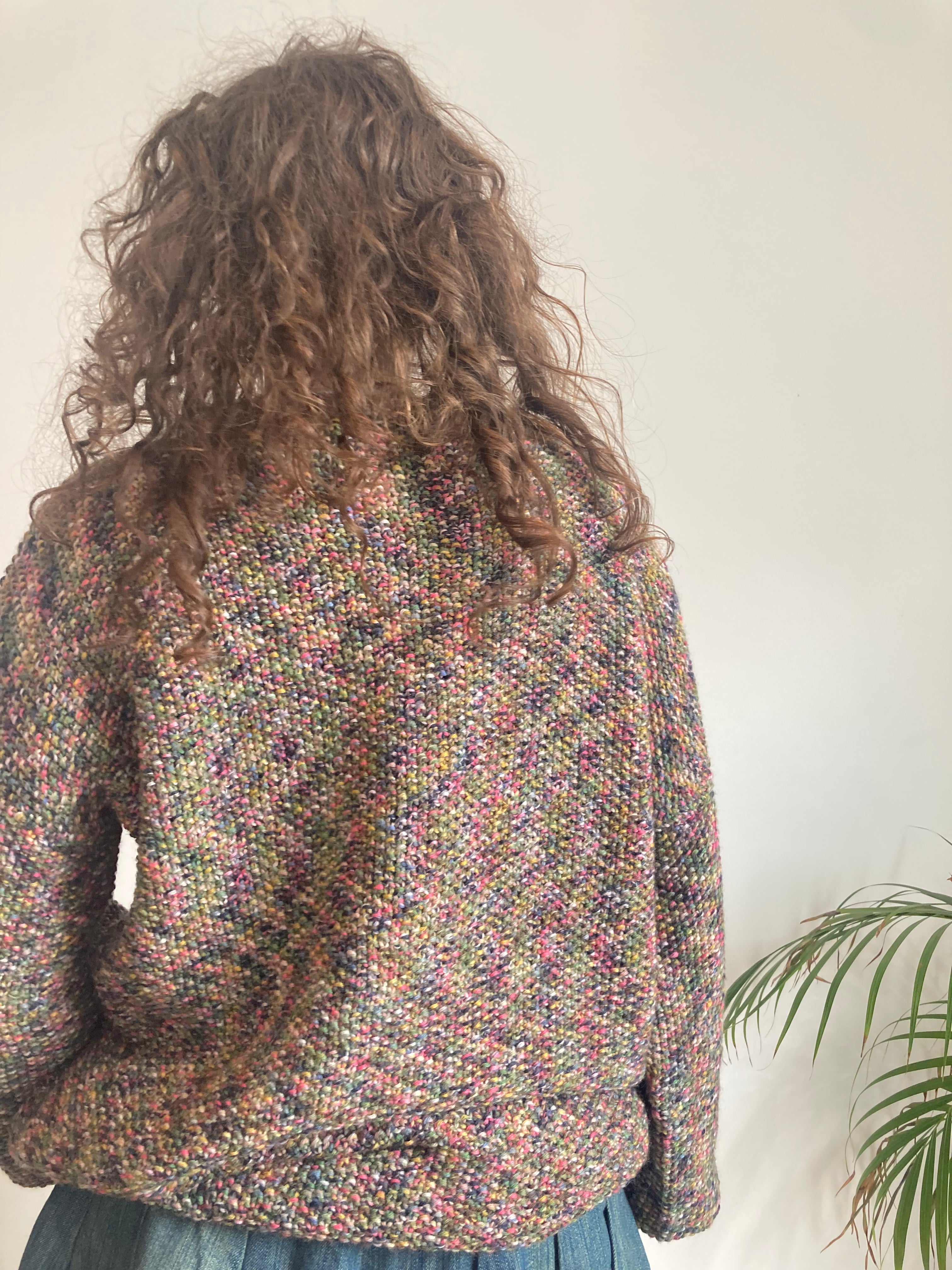 marbled rainbow knit oversized jumper
