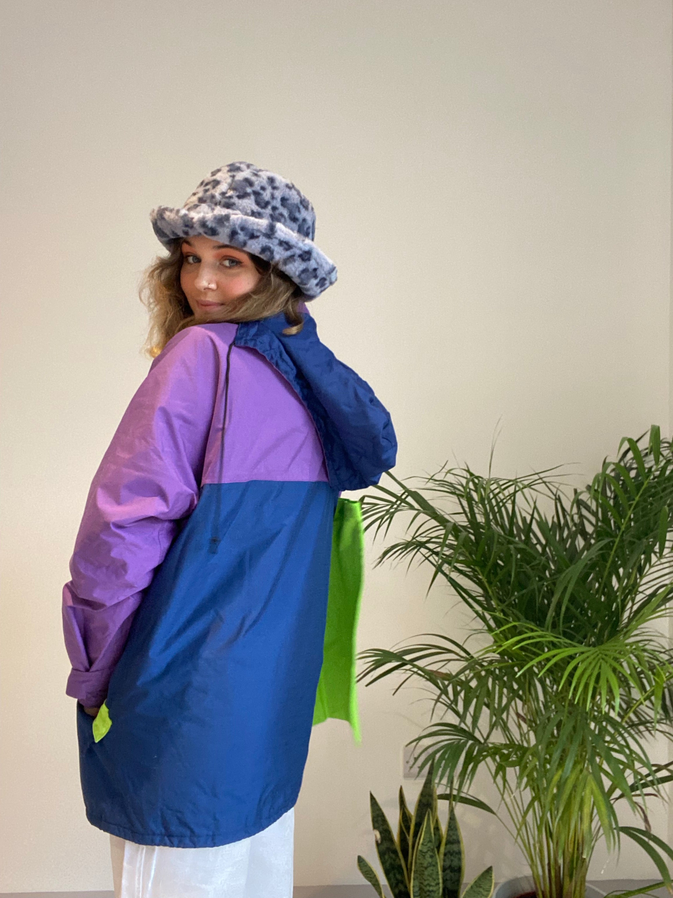 Vintage Purple and Green Coat (S)