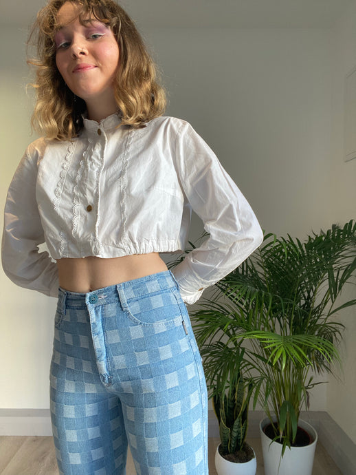 Vintage Checkered Jeans (XS)