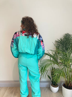 mint green vintage ski suit
