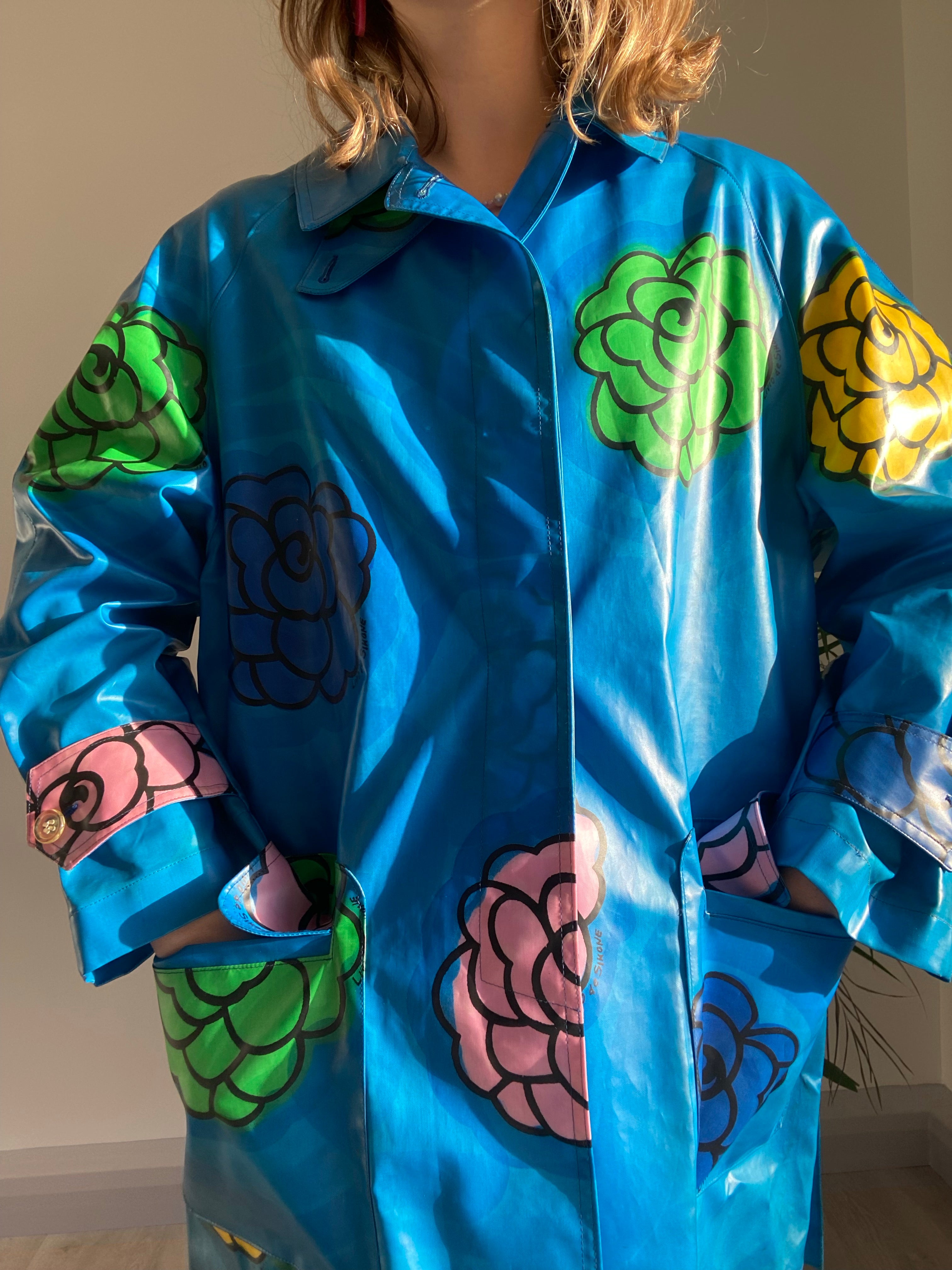 Vintage Blue Rain Coat (S)