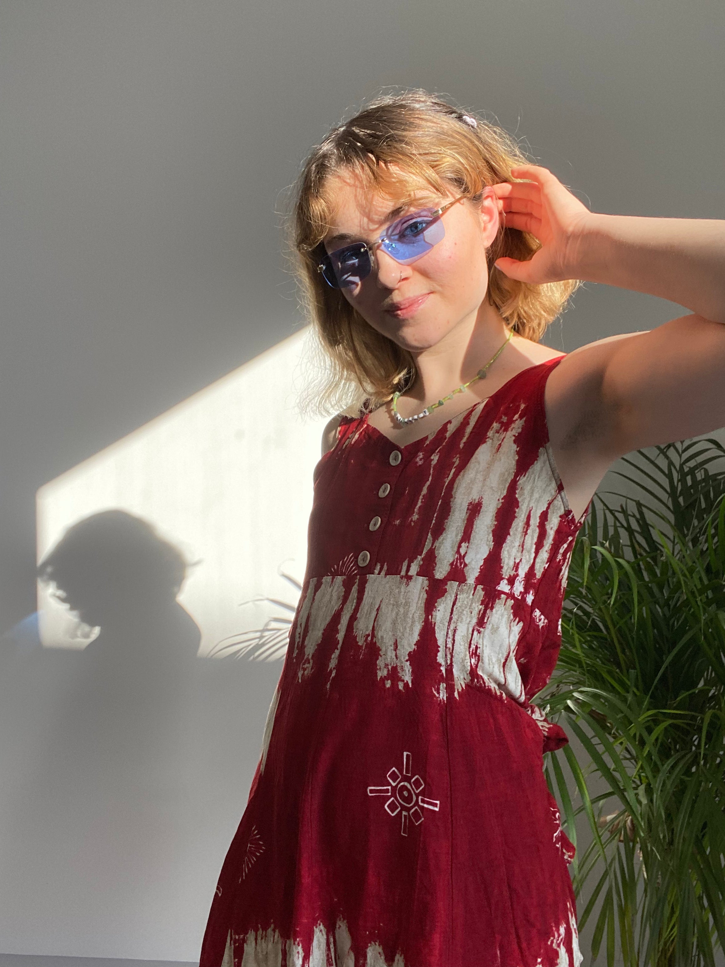 Blue Rimless Sunglasses