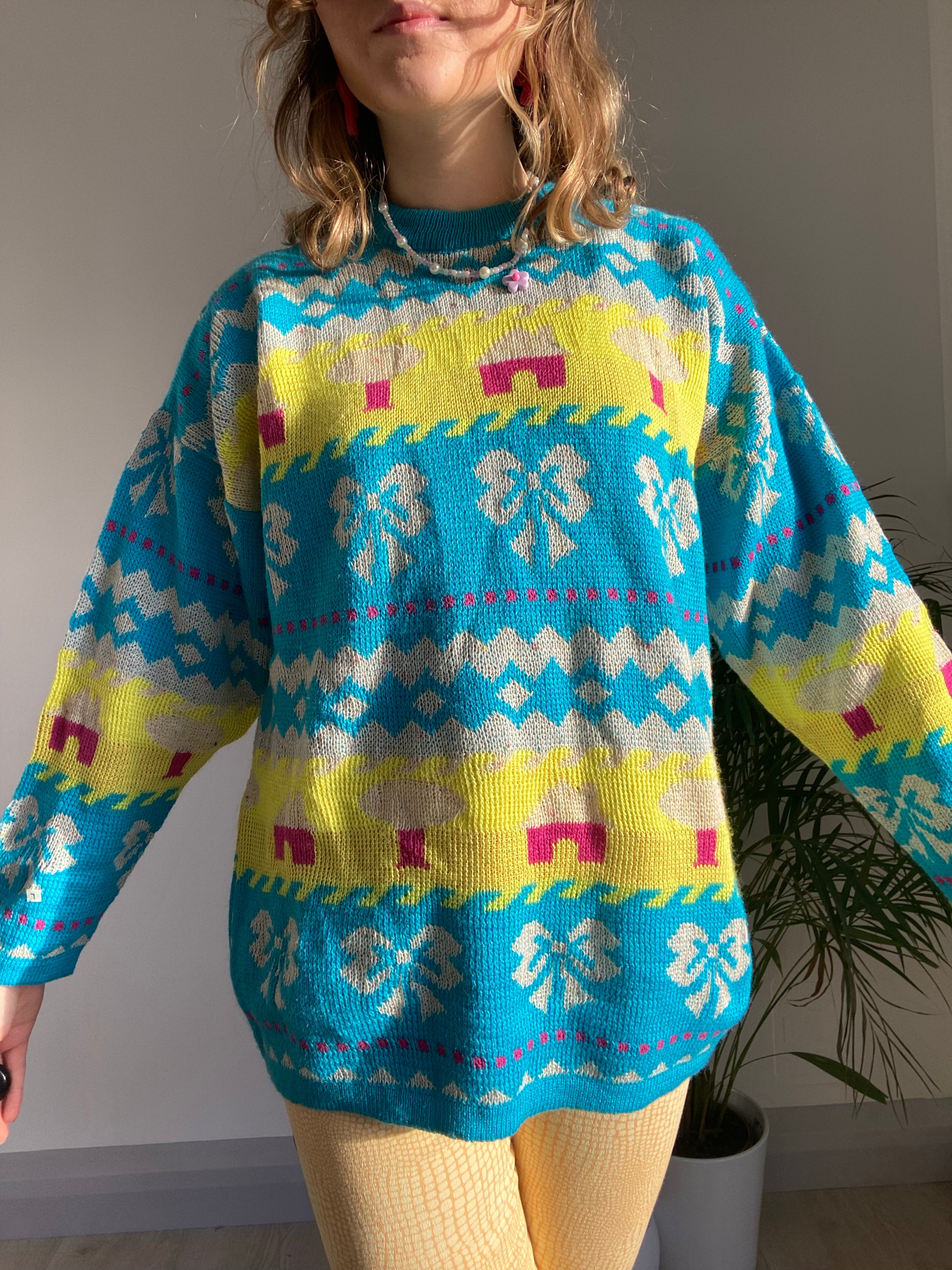 Vintage Bow Print Knit (S)