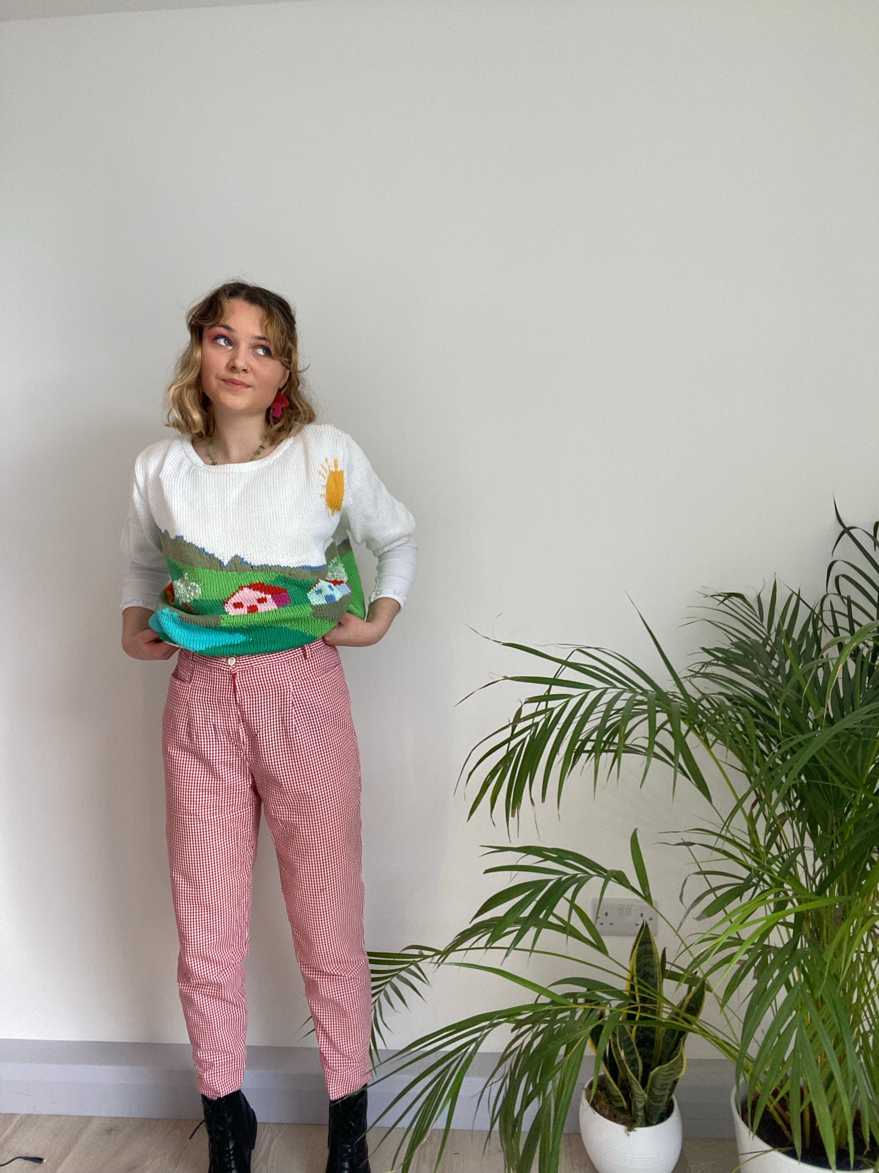 Vintage Gingham Trousers (S)