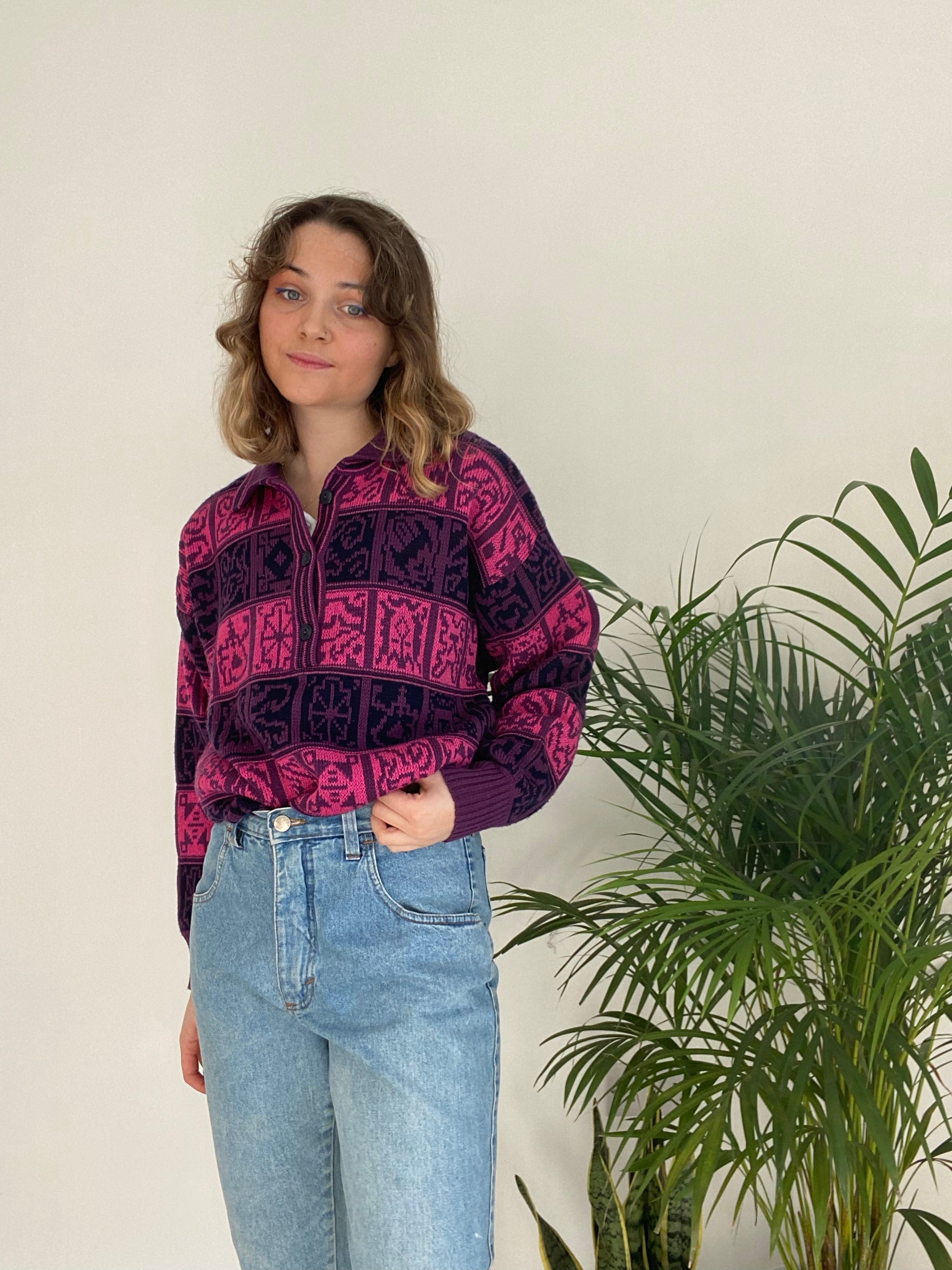 Vintage Purple and Pink Knit