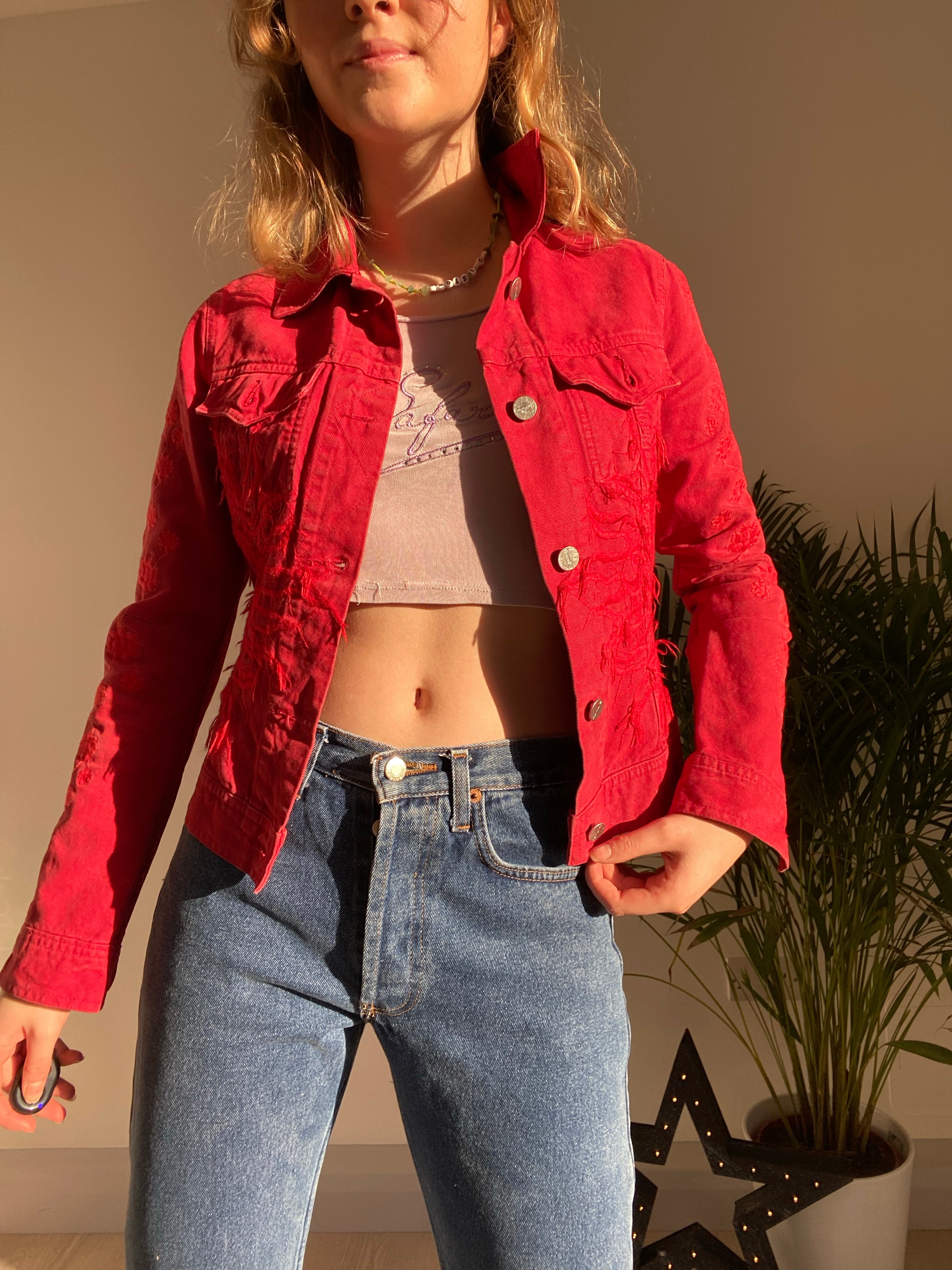Red Denim Jacket (S)
