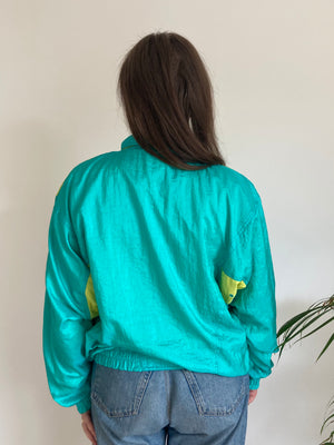 yellow teal halfzip puma shell jacket